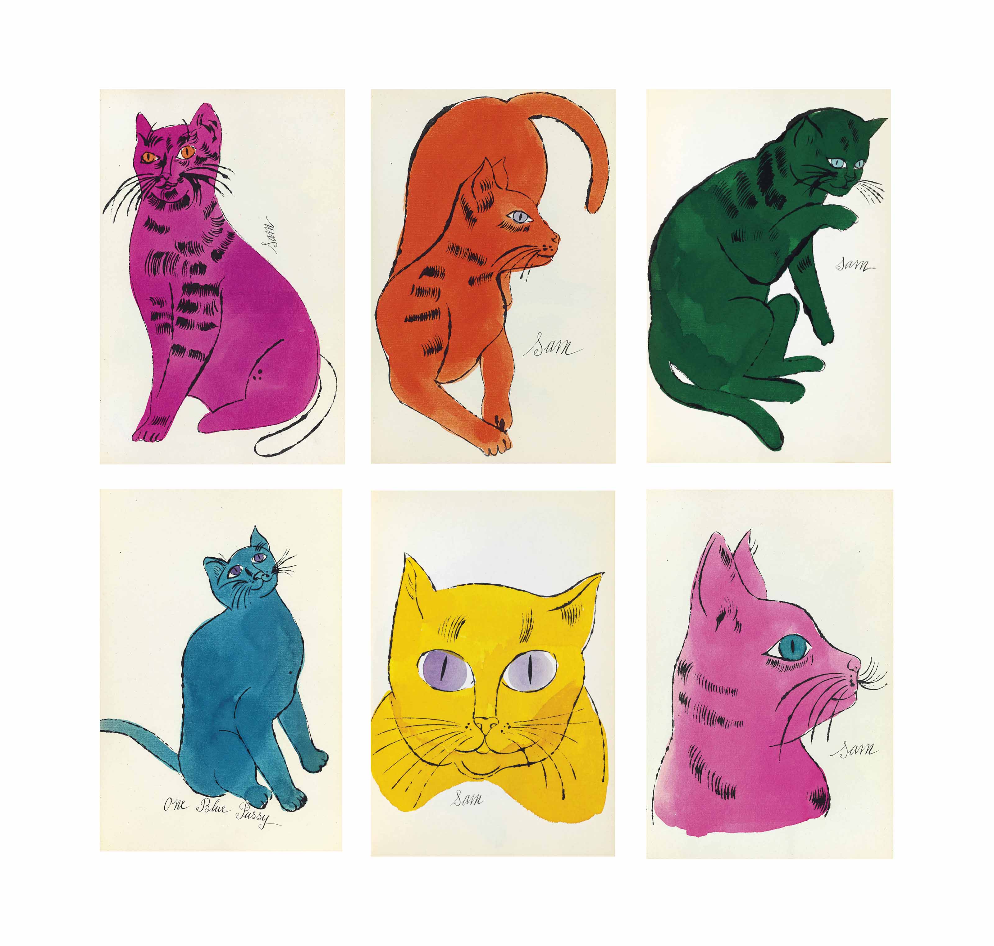 ANDY WARHOL (19281987) , 25 Cats Name[d] Sam and one Blue Pussy , Andy