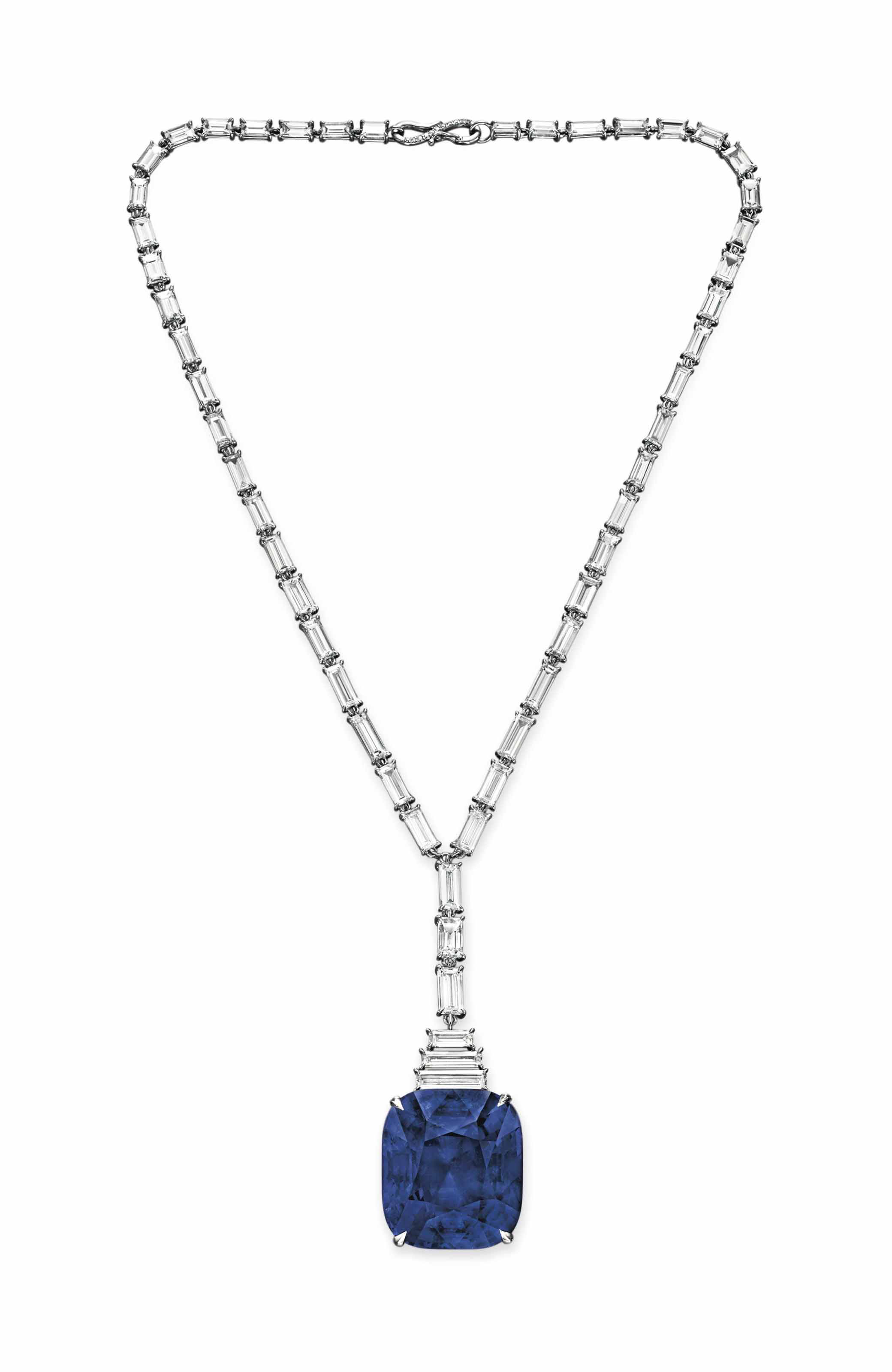 Men's sapphire pendant necklaces clearance