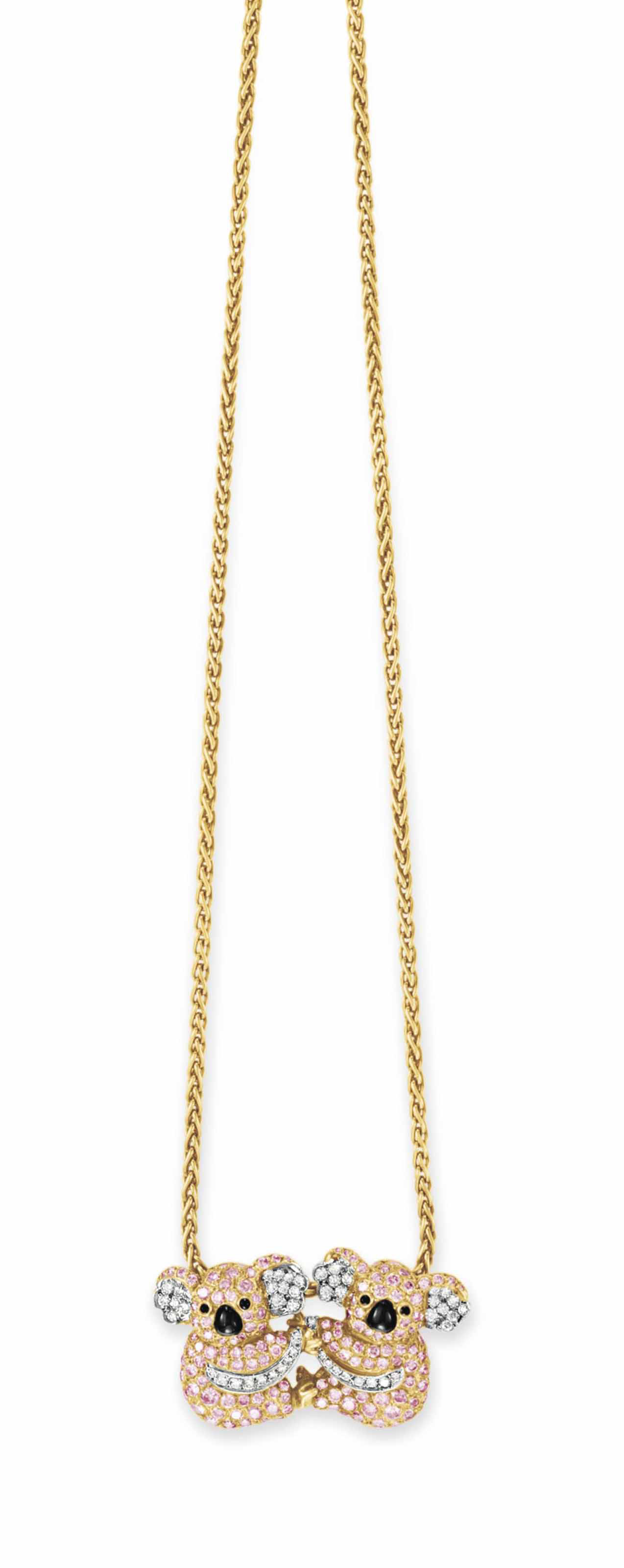 ONYX KOALA BEAR PENDANT NECKLACE 