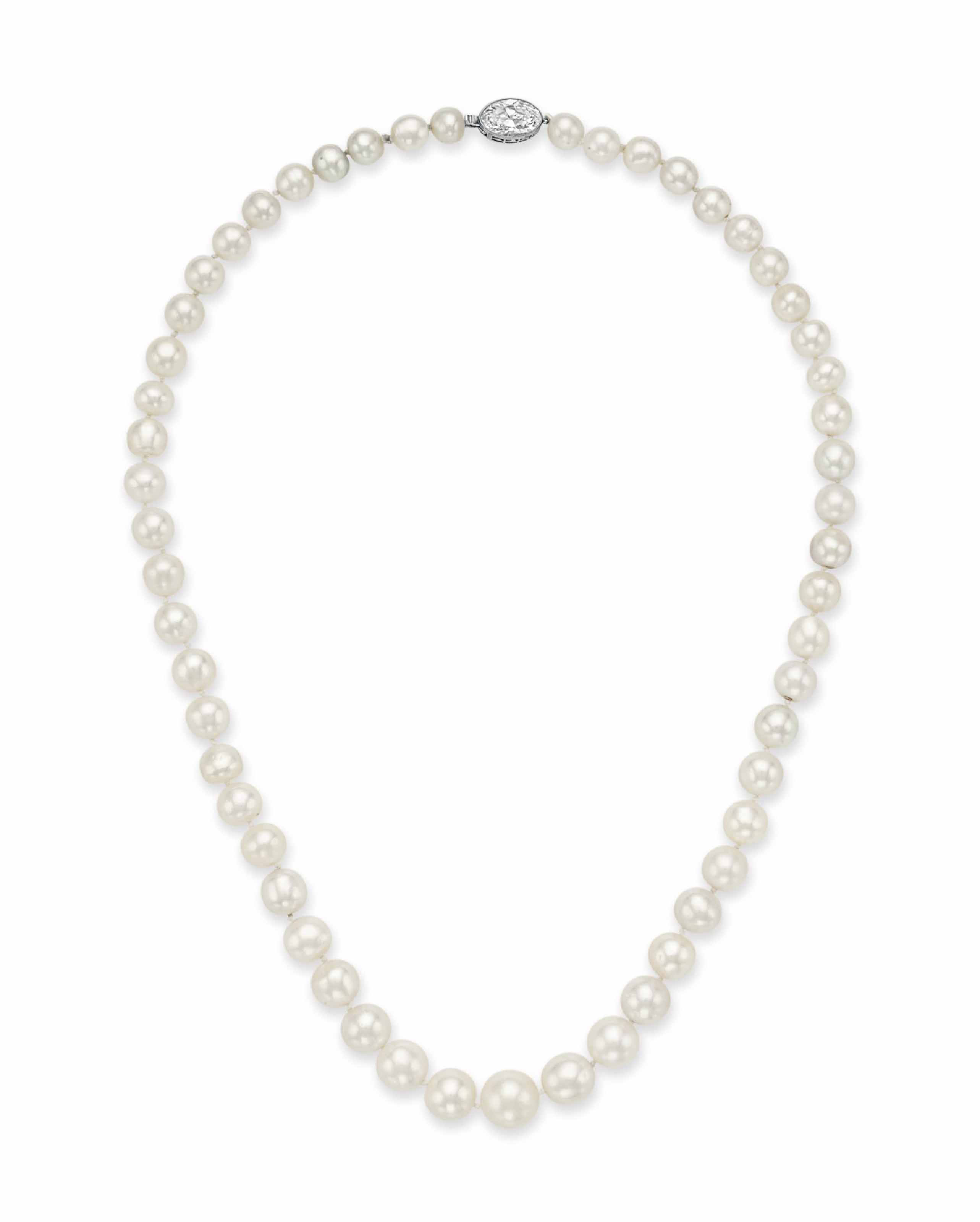 A SINGLE STRAND NATURAL PEARL NECKLACE, BY TIFFANY & CO. Christie's