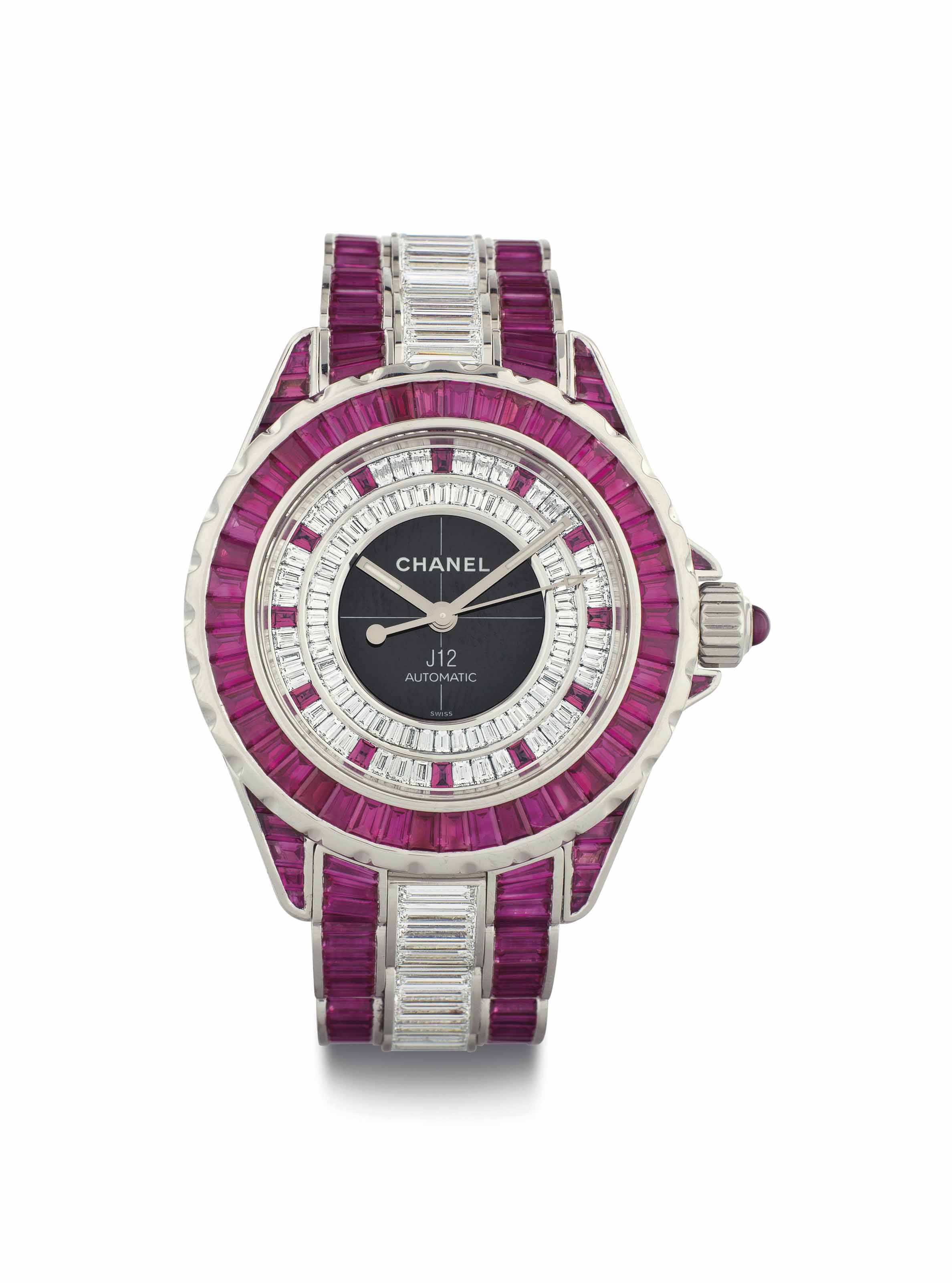 Chanel. A Rare 18k White Gold and Ceramic Limited Edition Automa