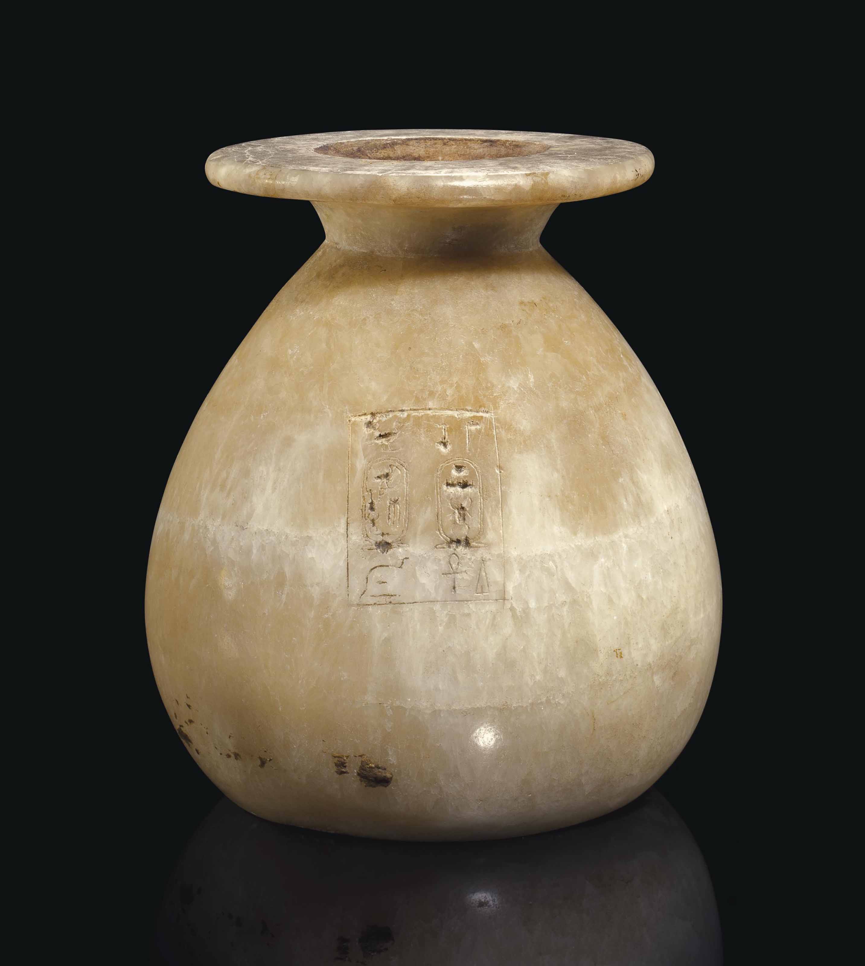 An Egyptian Alabaster Jar For The Pharaoh Tuthmosis Iii New