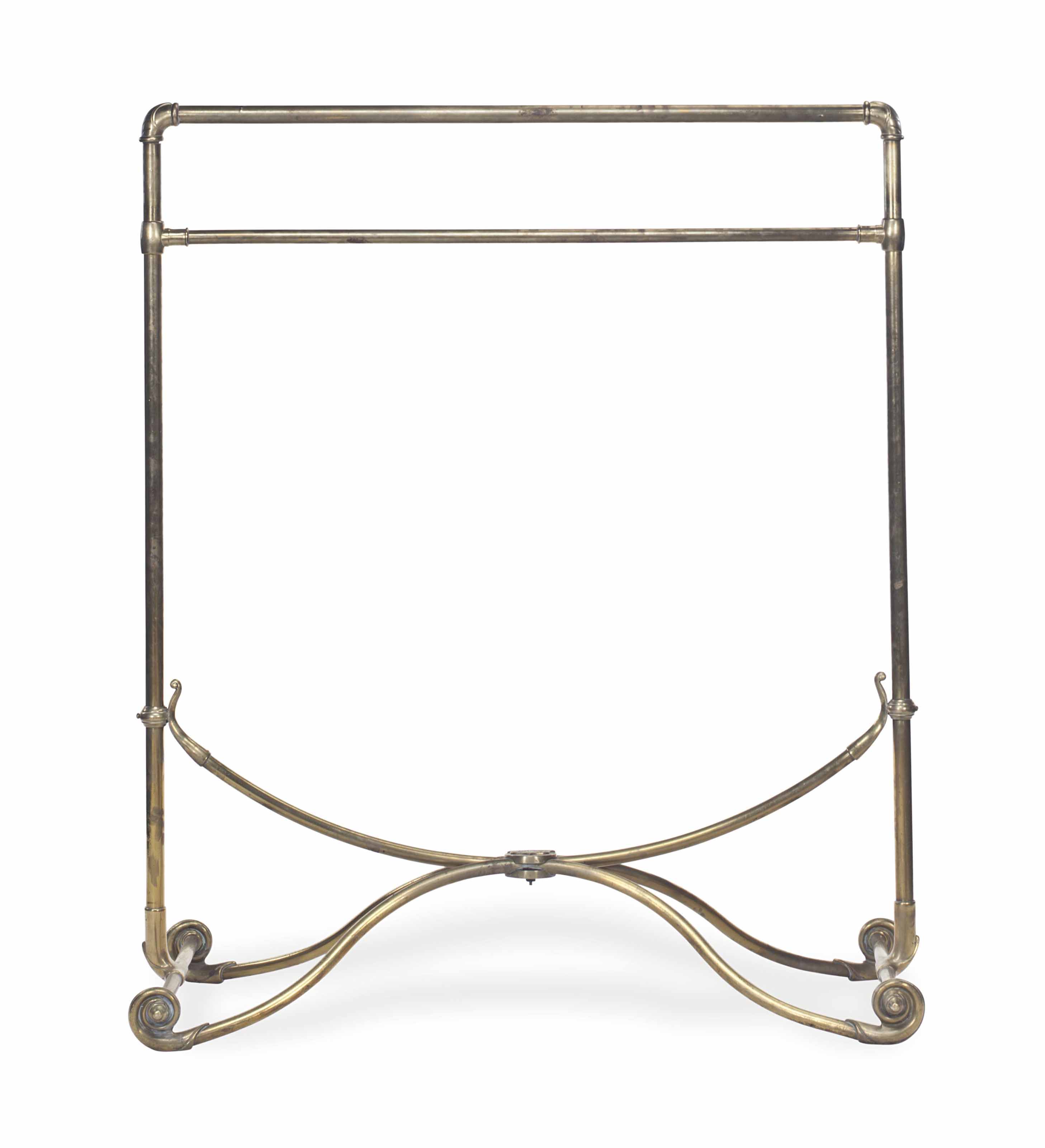 A VICTORIAN BRASS COAT RACK,