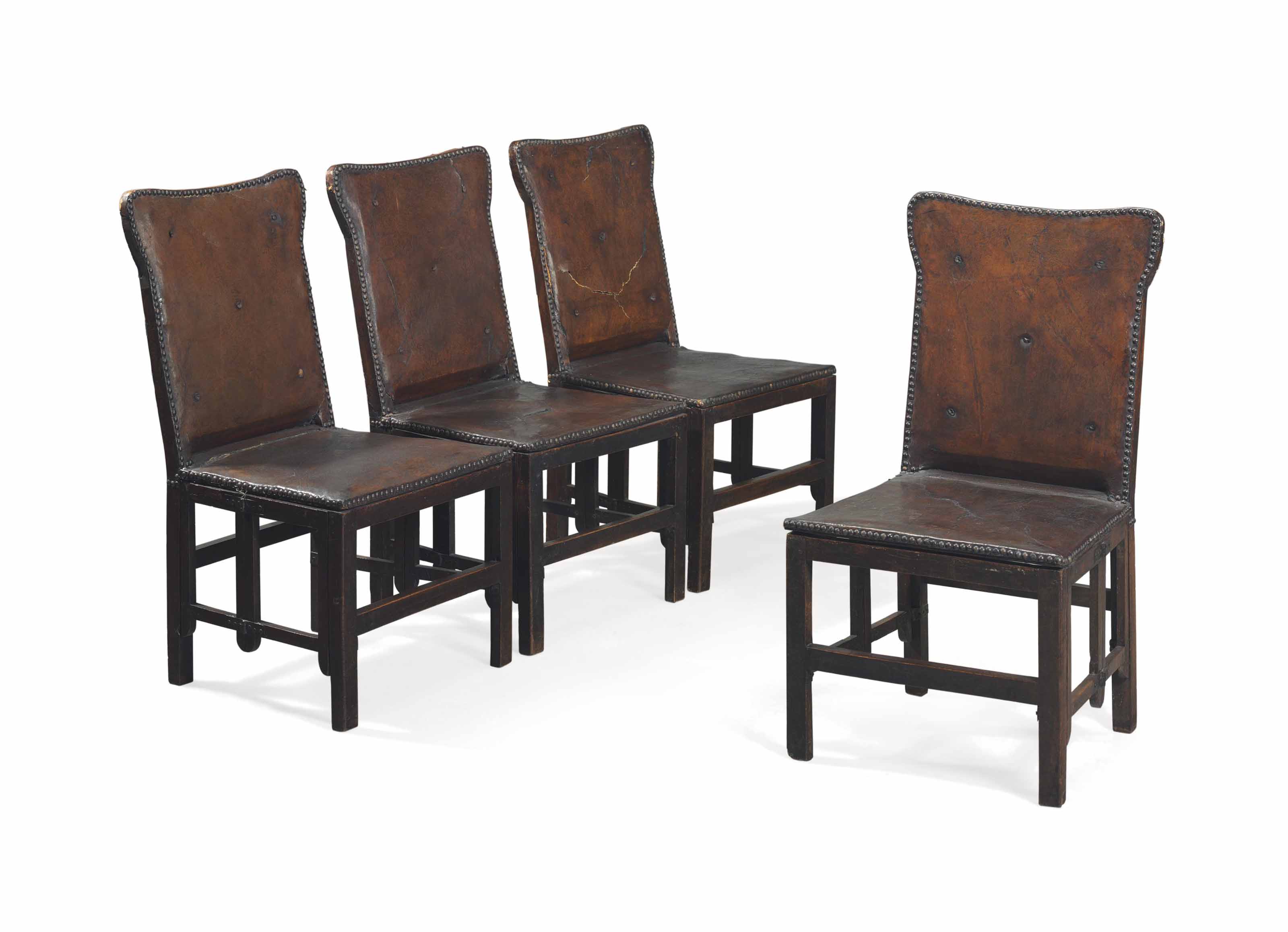 A Set Of Four French Walnut Campaign Folding Chairs Second Half