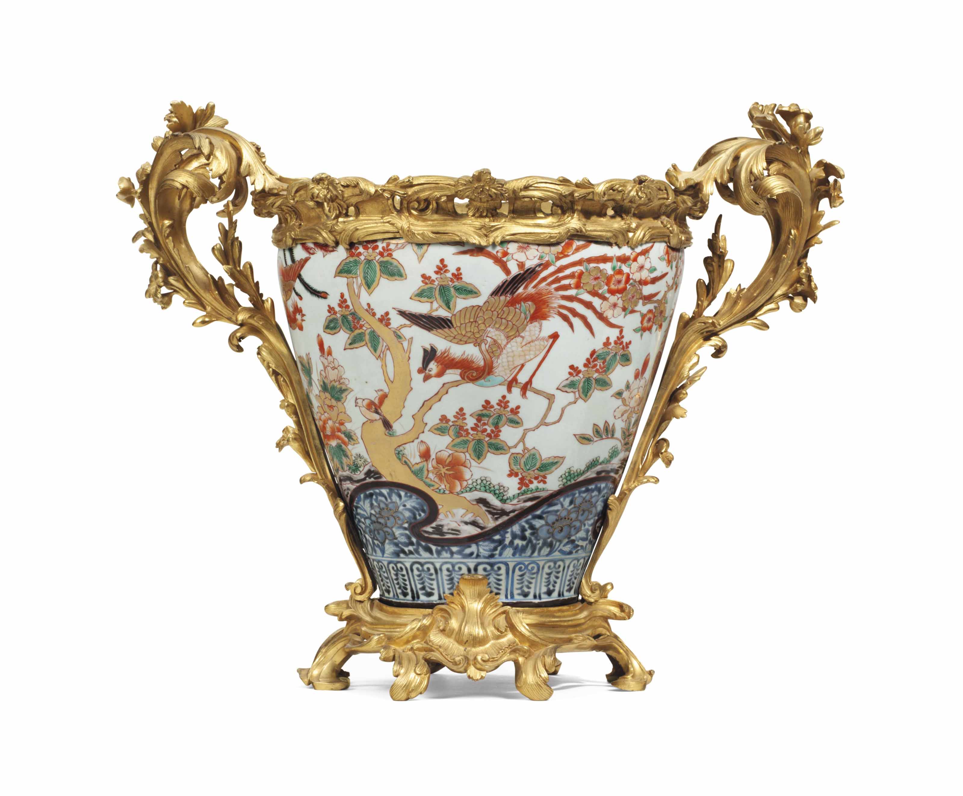 A FRENCH ORMOLUMOUNTED JAPANESE IMARI PORCELAIN VASE , 19TH CENTURY