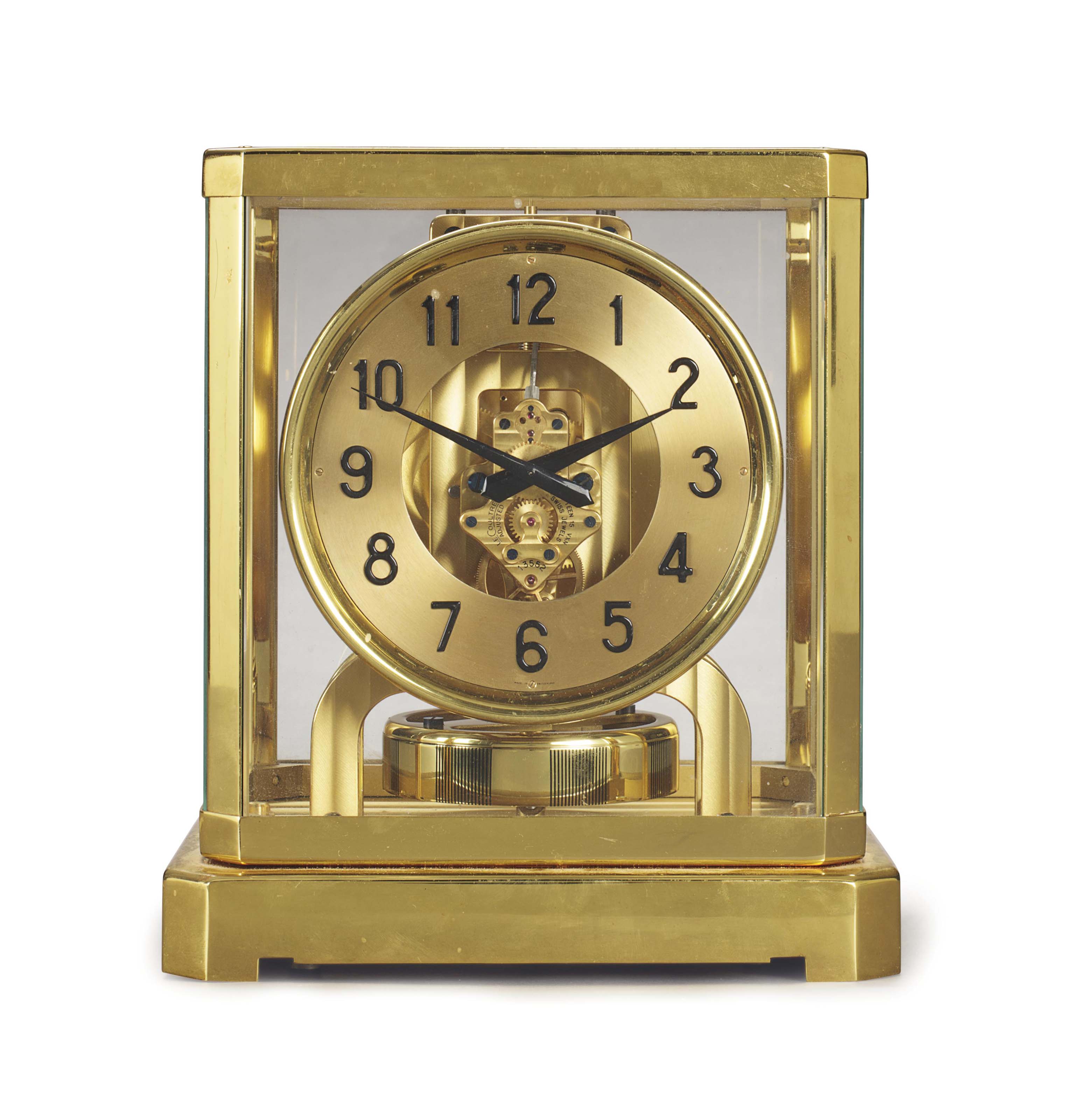 A GILTBRASS 'ATMOS' CLOCK , JAEGER LECOULTRE, SWITZERLAND, 20TH