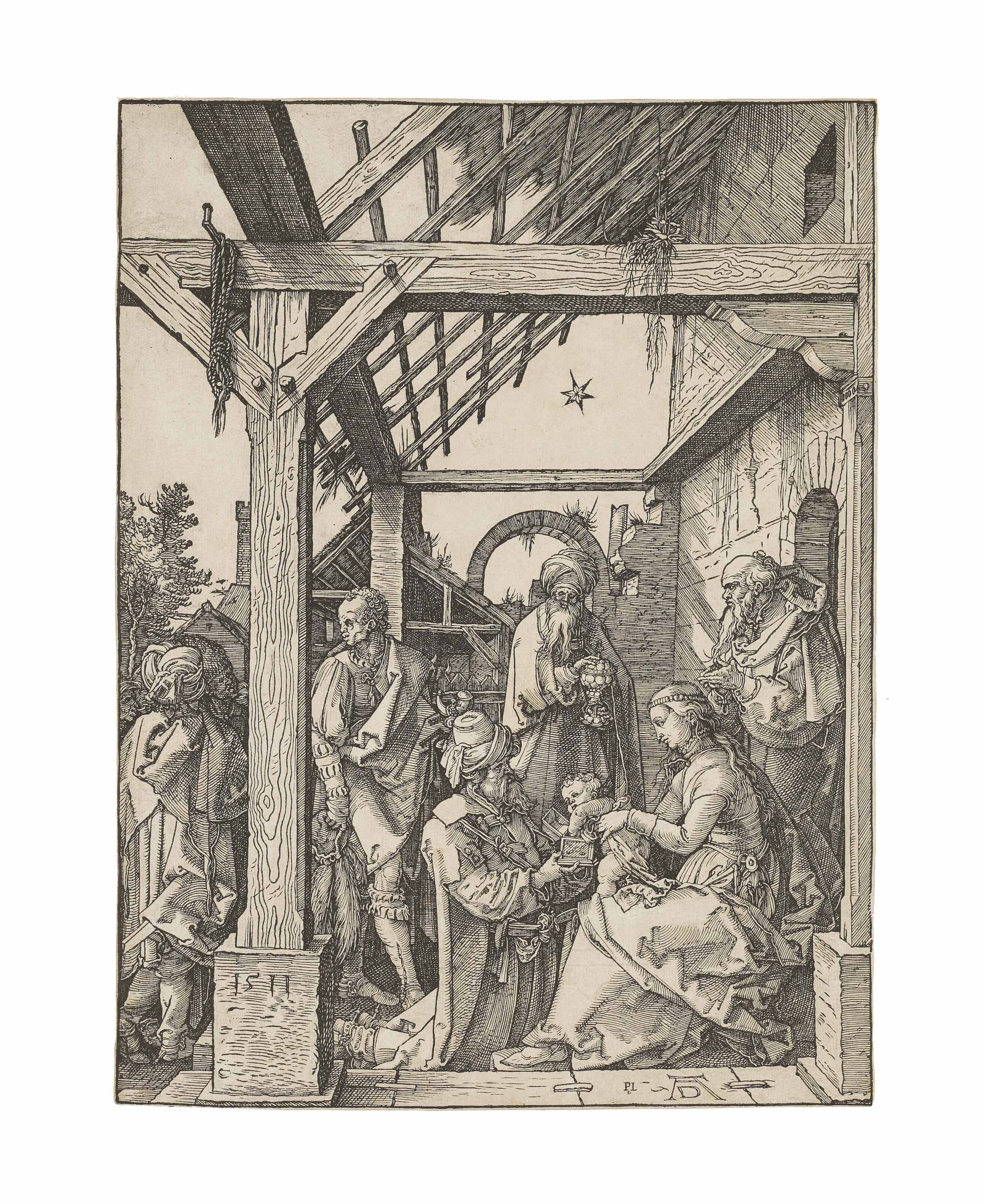 Albrecht Dürer , The Adoration of Magi (B. 3; M., Holl