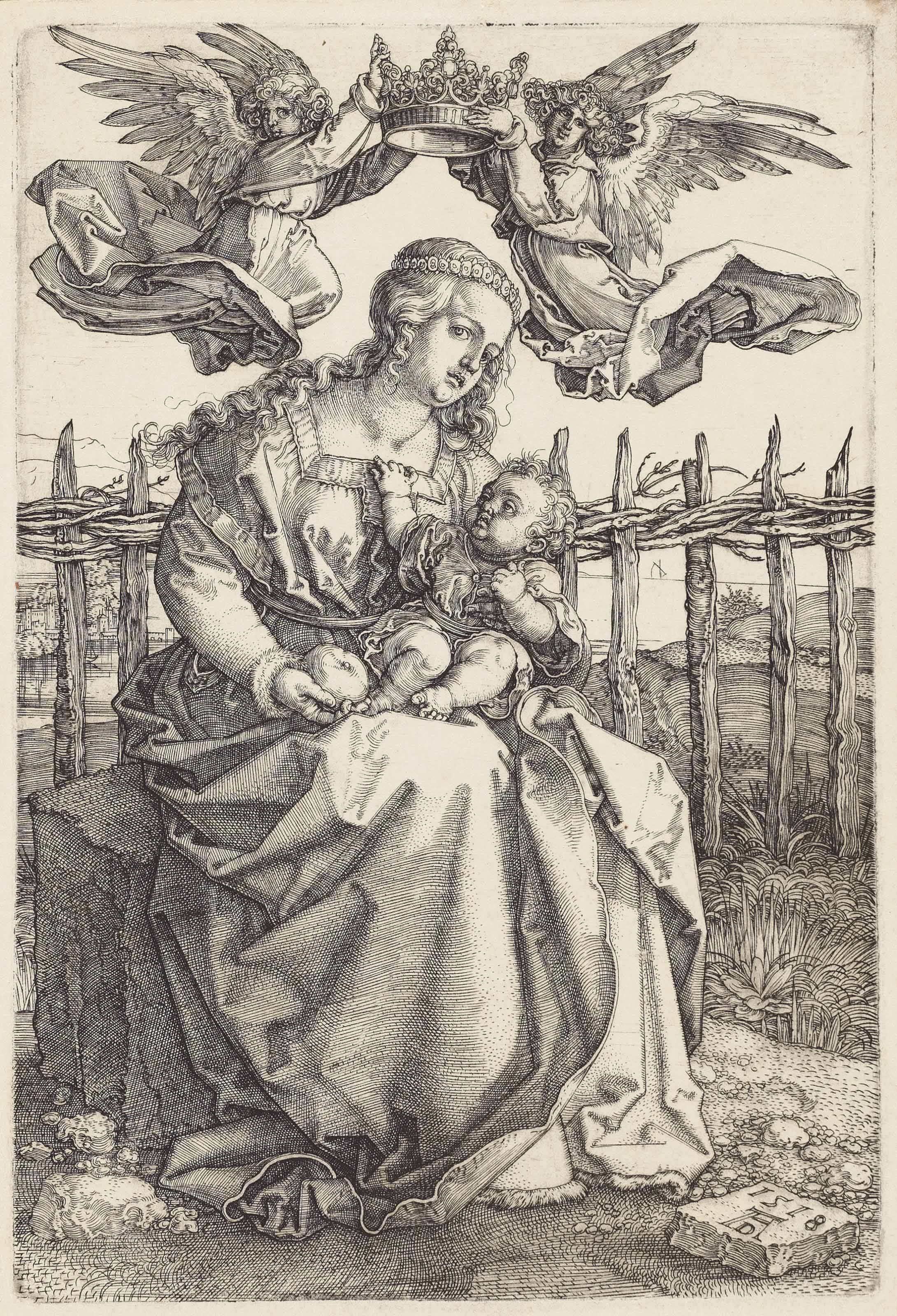 Albrecht Durer The Virgin And Child Crowned By Two Angels B 39