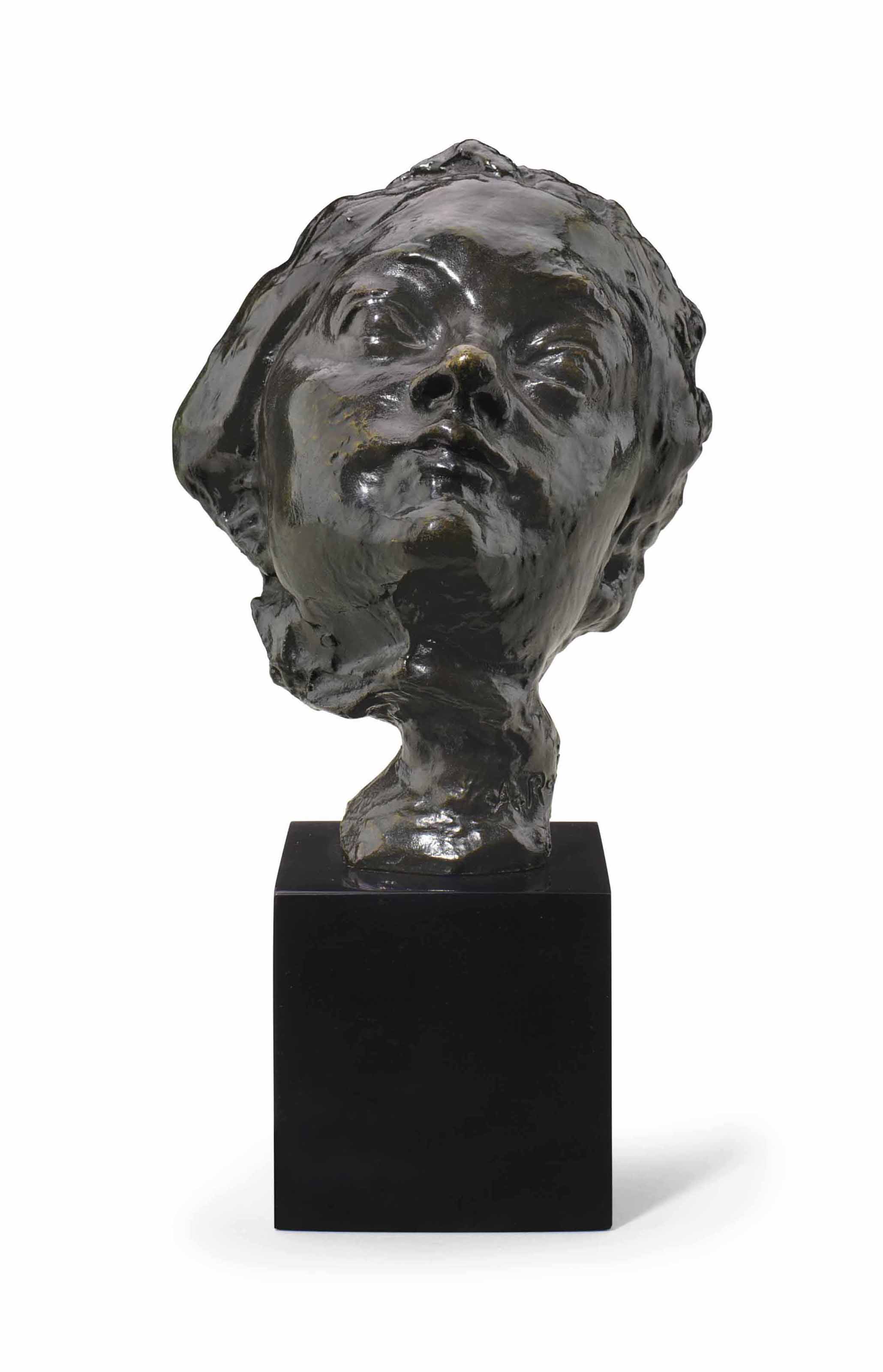 Masque de femme au nez retroussé, petit modèle -- variante sur piédouche
