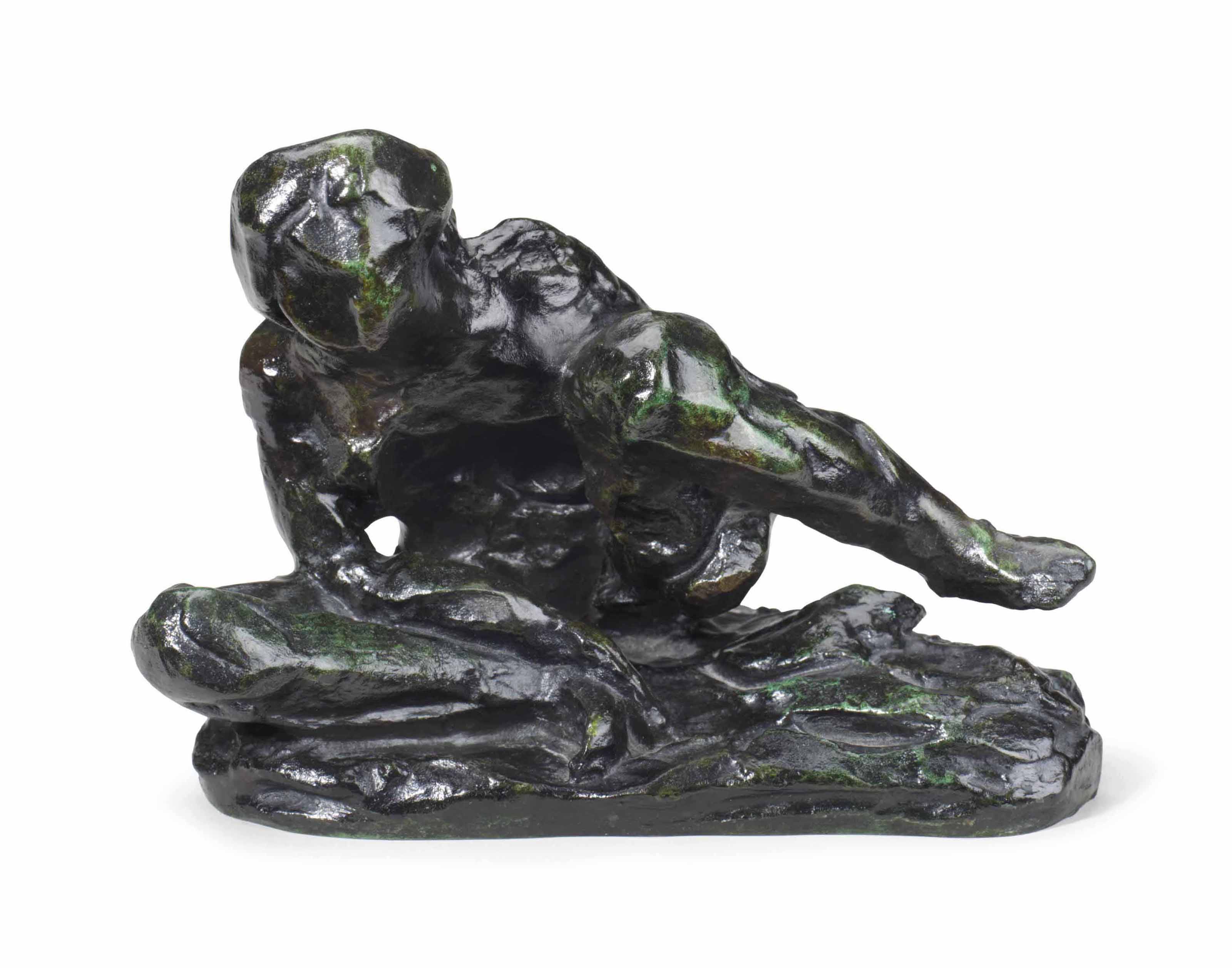 Homme accroupi, étude type C, P.M. dit aussi "Figure assise penchée vers la droite levant la jambe gauche"
