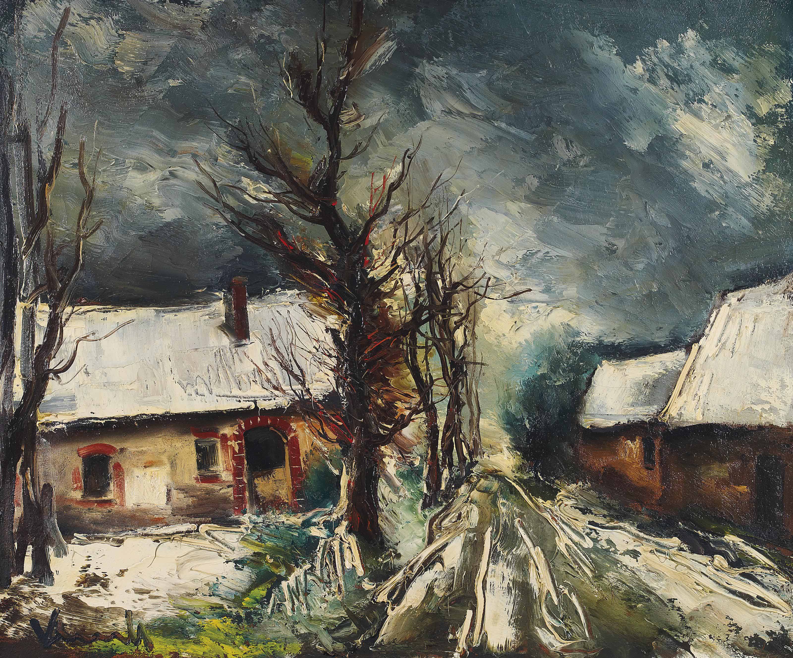 Maurice de Vlaminck (1876-1958) , Village sous la neige | Christie's