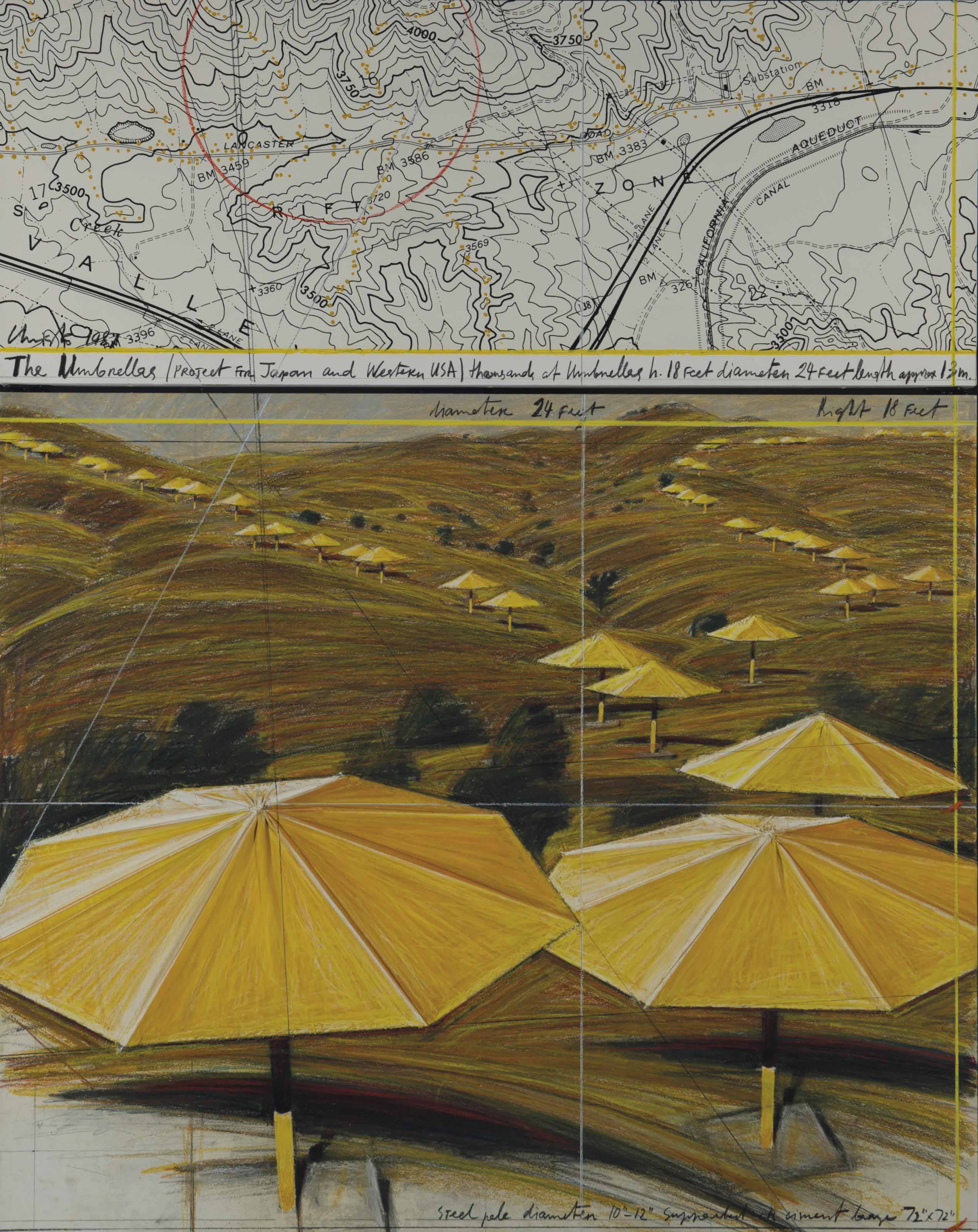 Christo (b. 1935) , Yellow Umbrellas Christie's