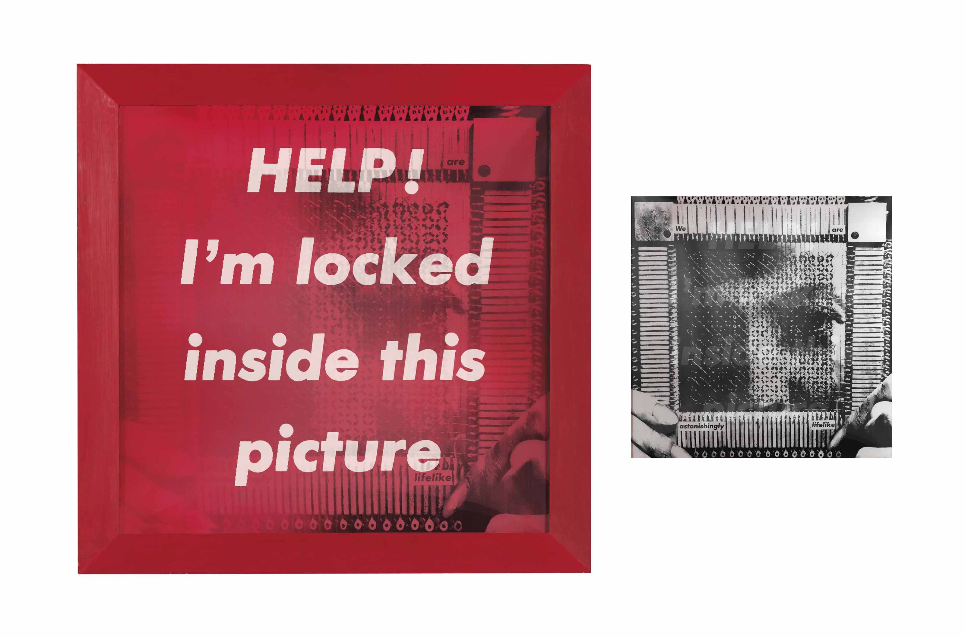 BARBARA KRUGER B 1945 UNTITLED WE ARE ASTONISHINGLY LIFELIKE HELP 