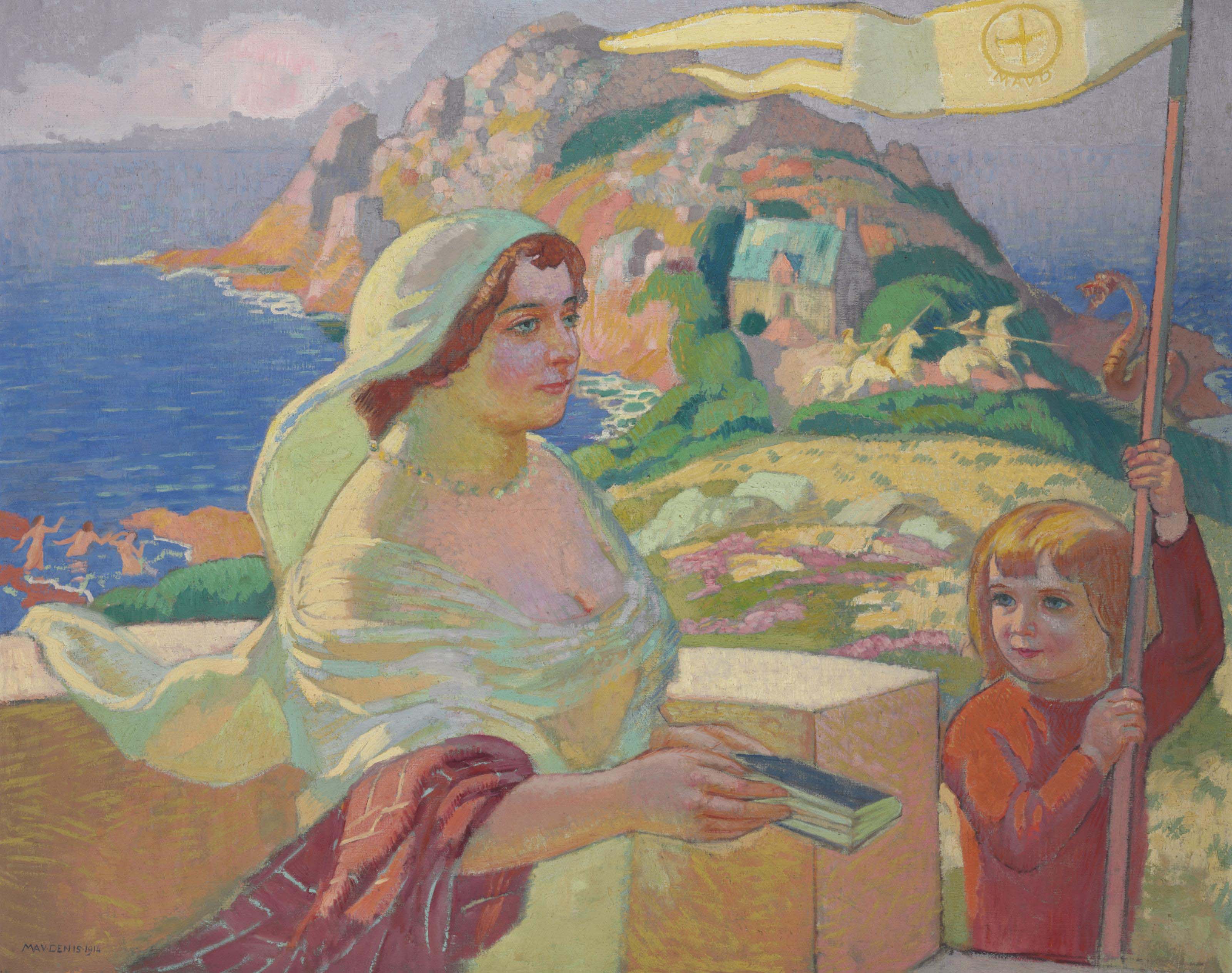 Maurice Denis 1870 1943 La Princesse Dans La Tour 20th - 
