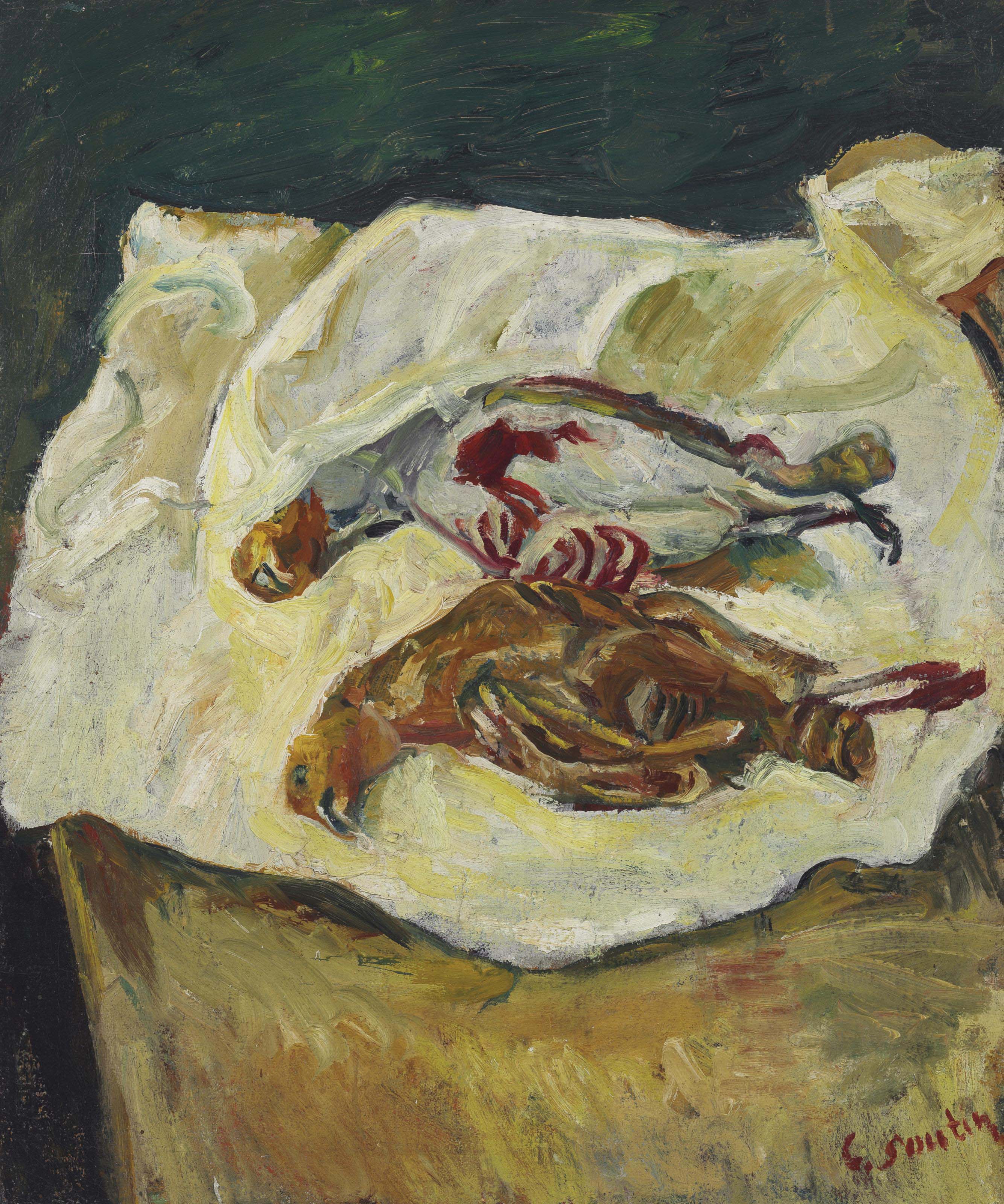 Lot 9 | RUSSIAN FRENCH CHARCOAL PAINTING BY CHAIM SOUTINE