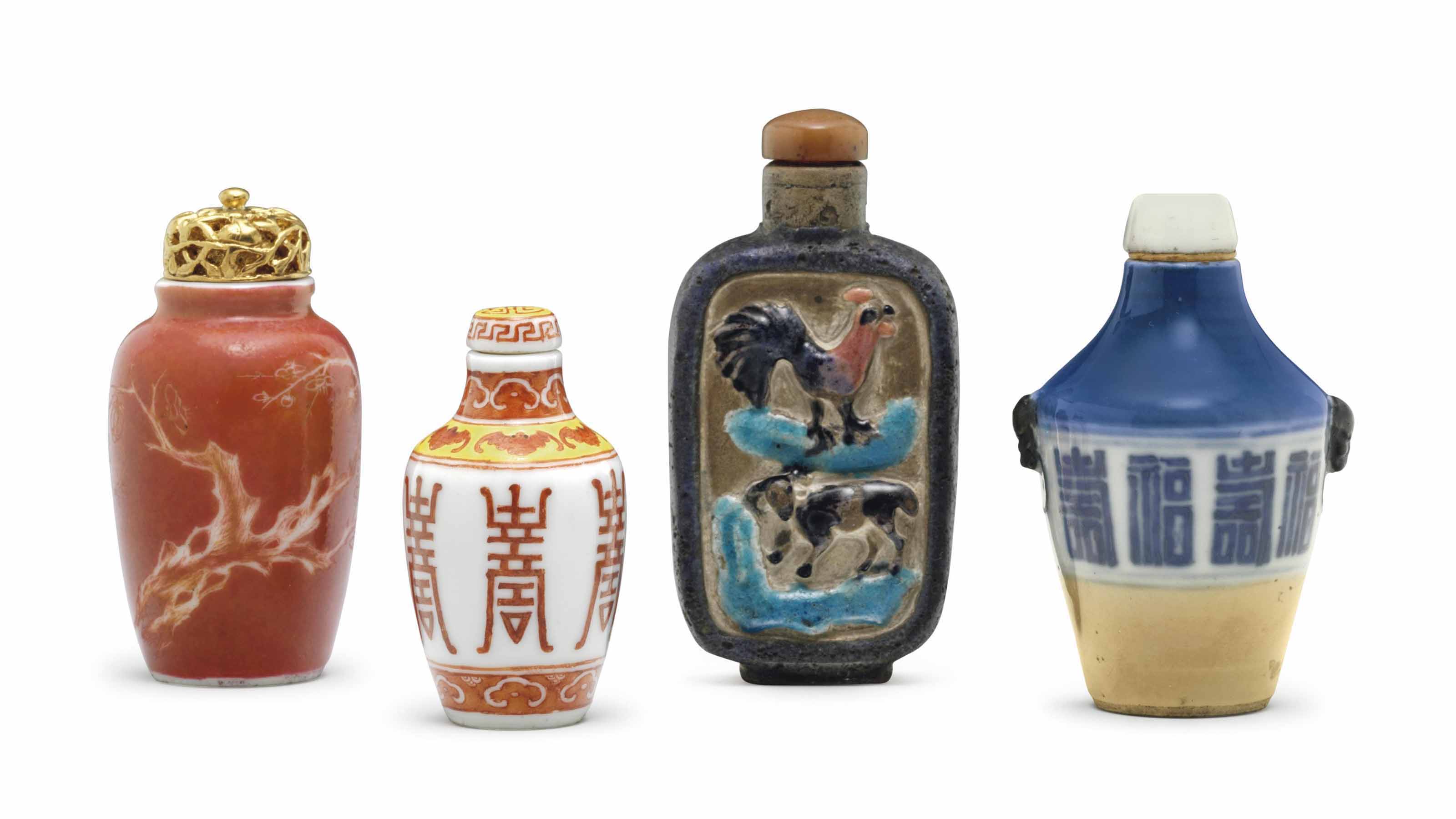 FOUR PORCELAIN SNUFF BOTTLES , 17701880 Christie's