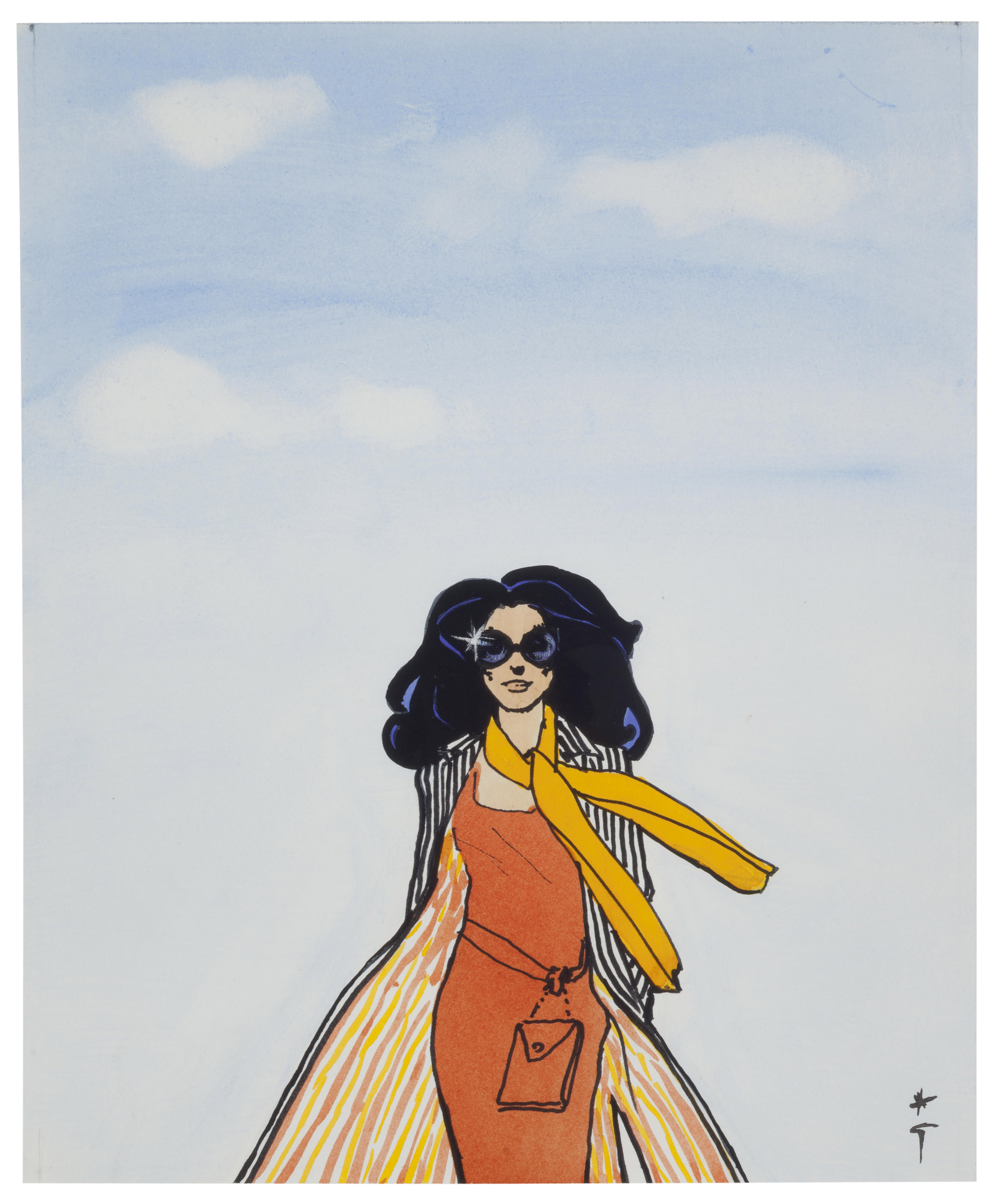 La Femme Et Noir 1990 by Rene Gruau - For Sale on Art Brokerage