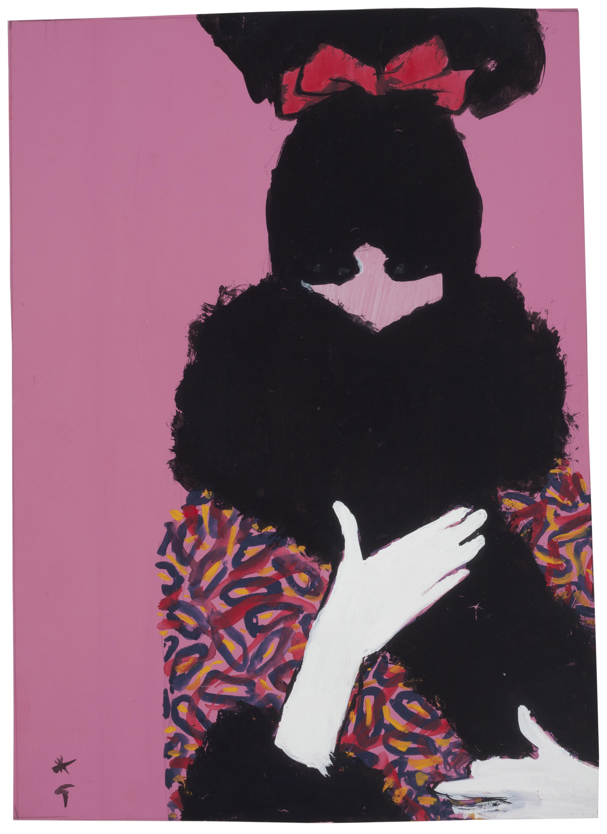 RENE GRUAU (1909-2004), WOMAN WITH HIGH COLLAR, 1963
