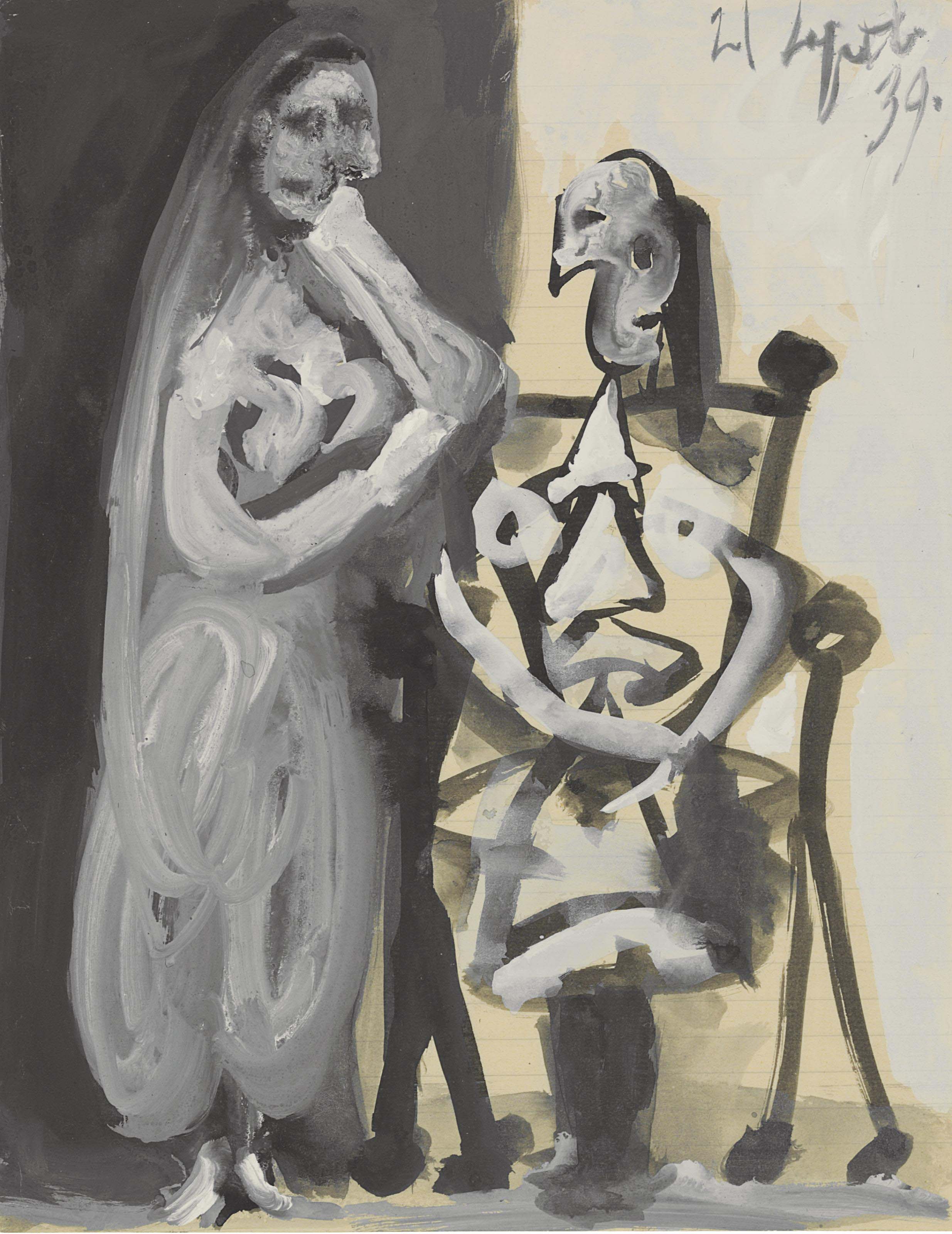Pablo Picasso 1881 1973 Femme Debout Et Femme Assise 20th