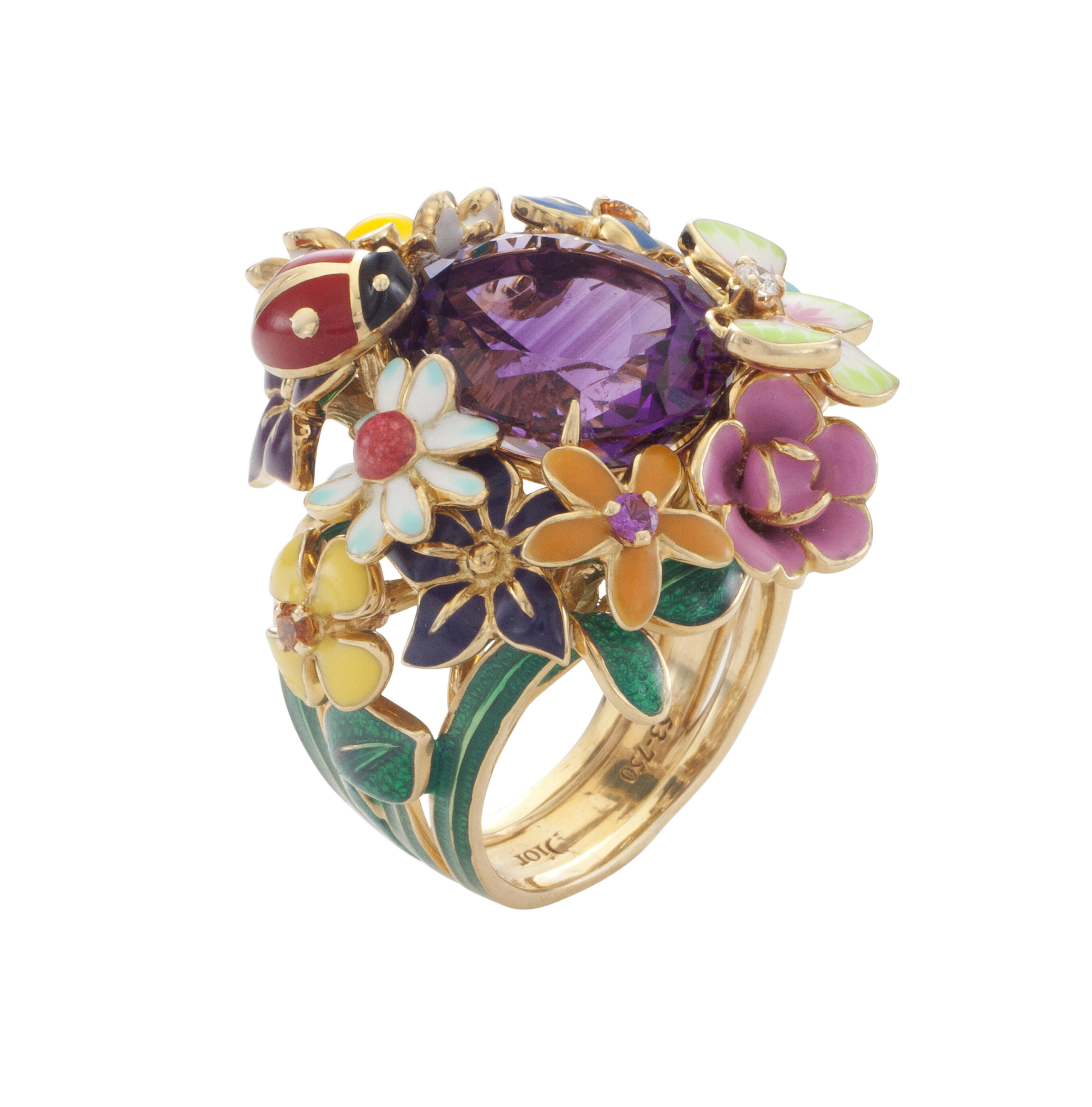 AN AMETHYST, ENAMEL AND GEM-STONE RING, BY DIOR, | Christie's