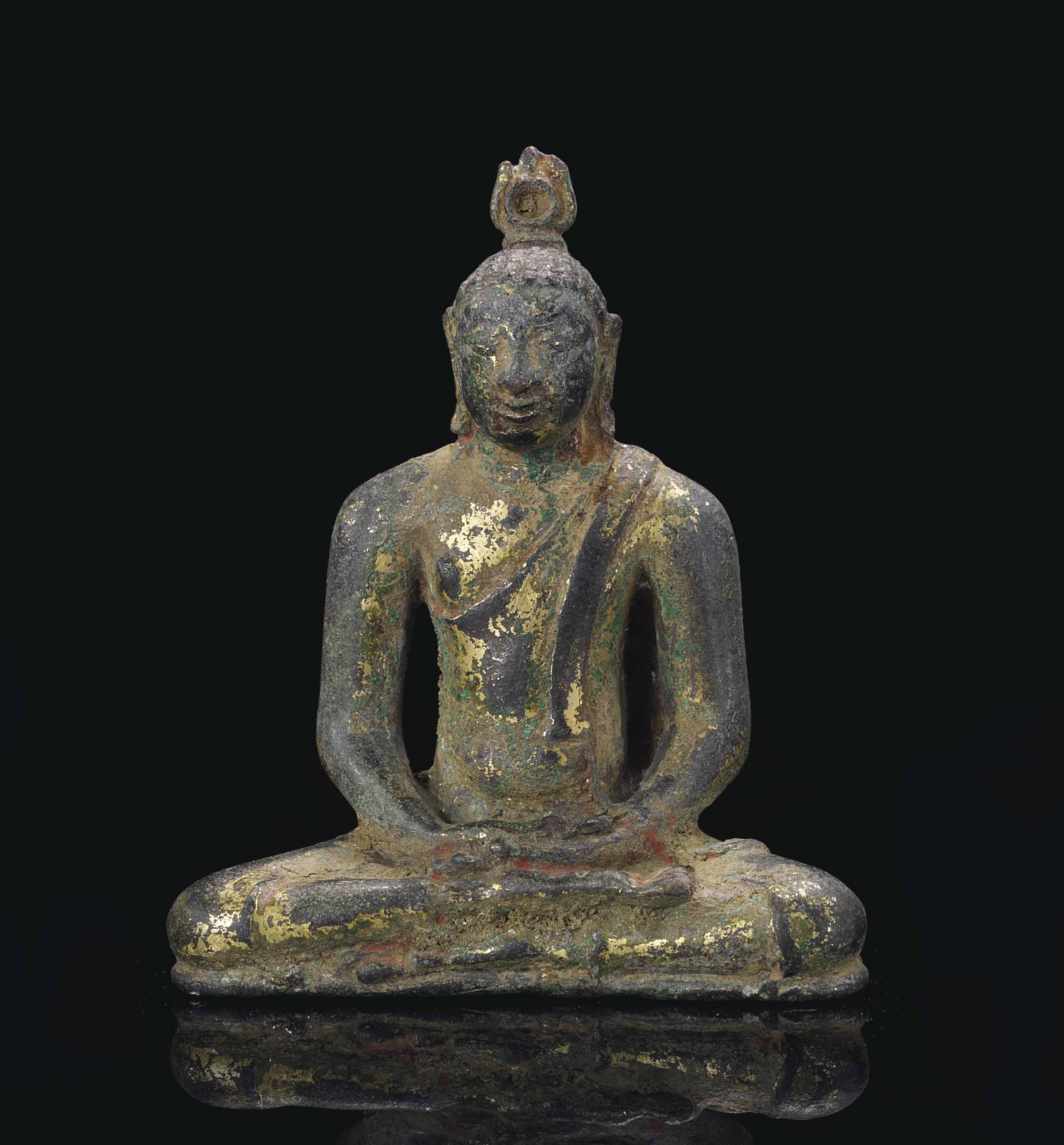 Rare Et Importante Statue De Bouddha Shakyamuni En Bronze