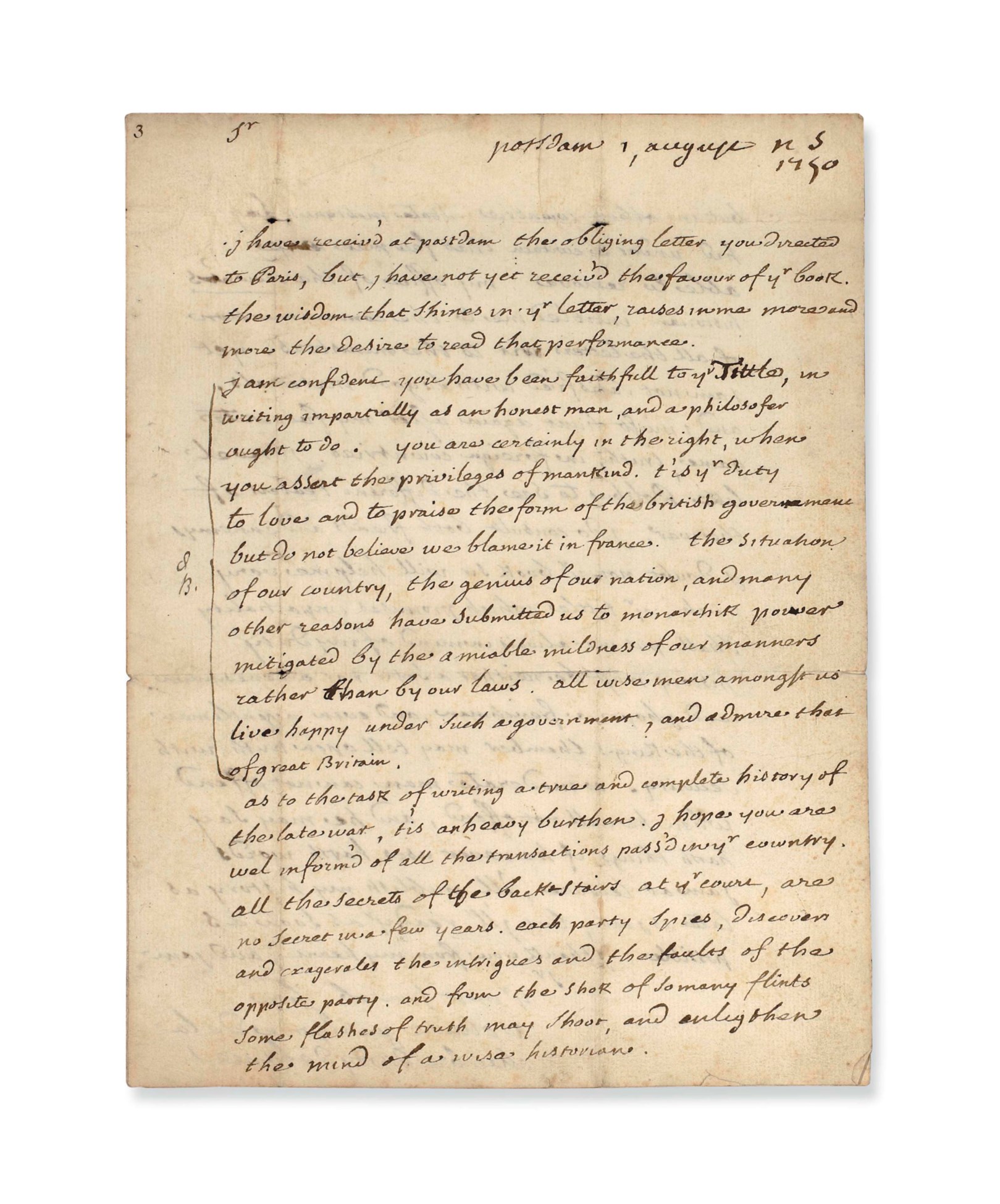 VOLTAIRE, François-Marie Arouet dit (1694-1775). Lettre autographe ...