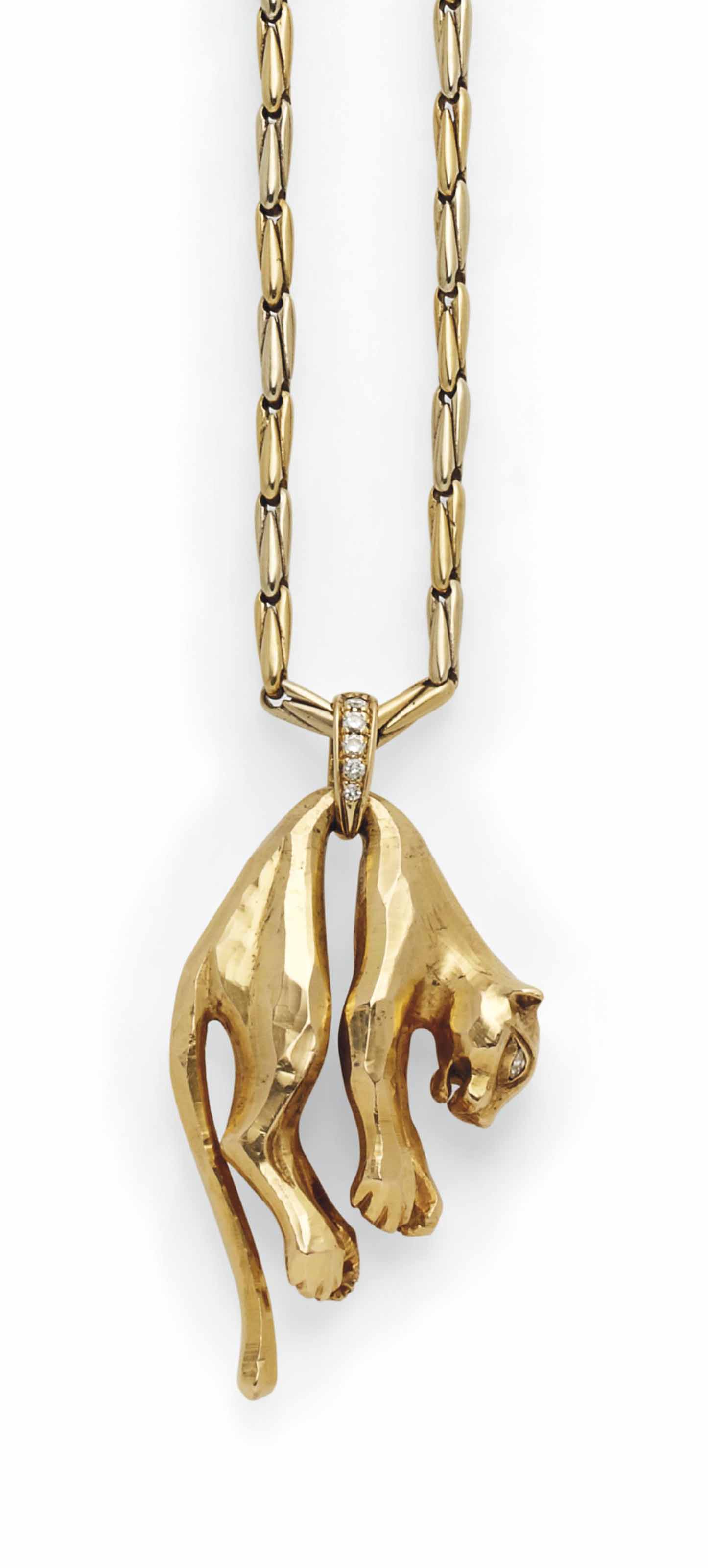 Collier Cartier Panthère or jaune diamants 36905 d'occasion