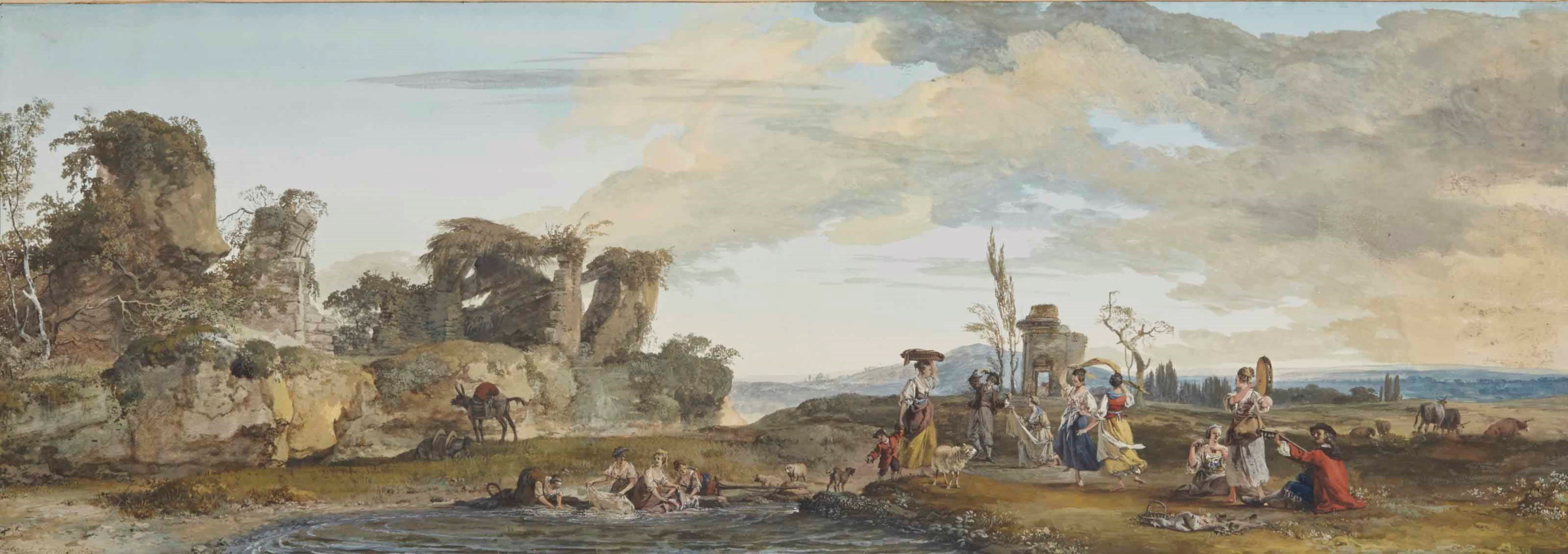 JEANPIERRE HOUEL (ROUEN 17351813 PARIS) , Jeunes femmes dansant et