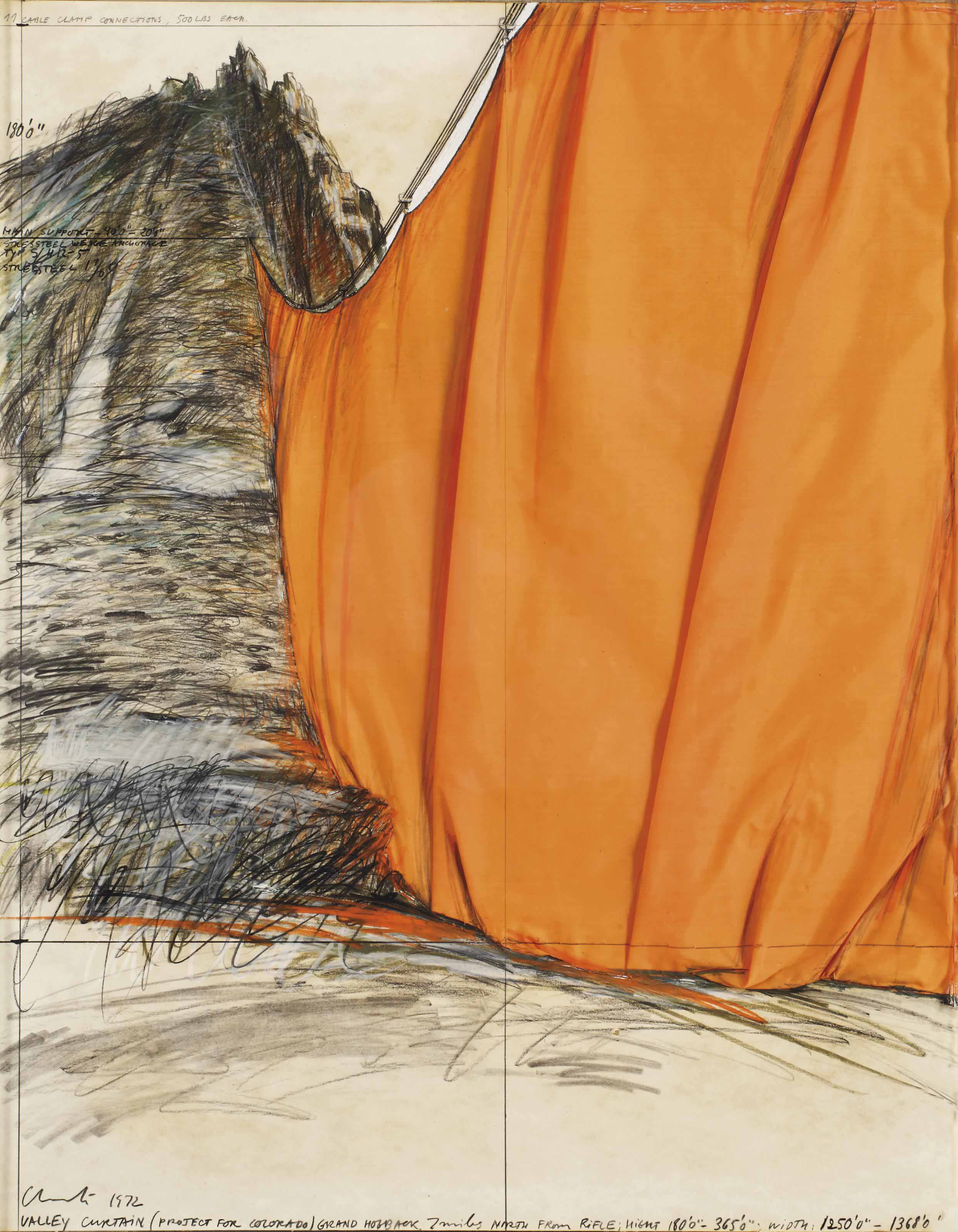 Christo B 1935 Valley Curtain Project For Colorado 20th
