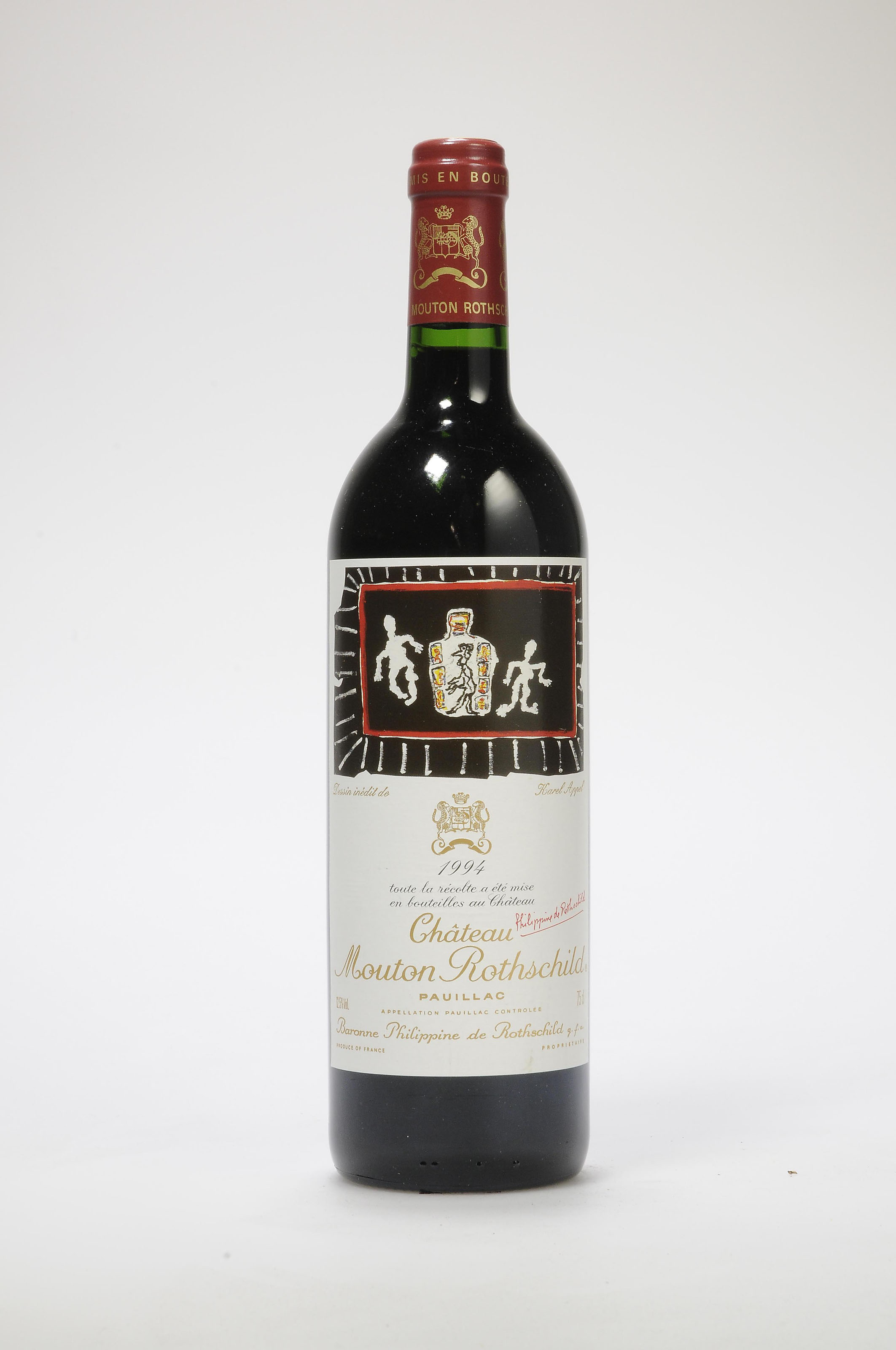 étiquette vin chateau Mouton Rothschild 1994 wine label specimen Karel Appel