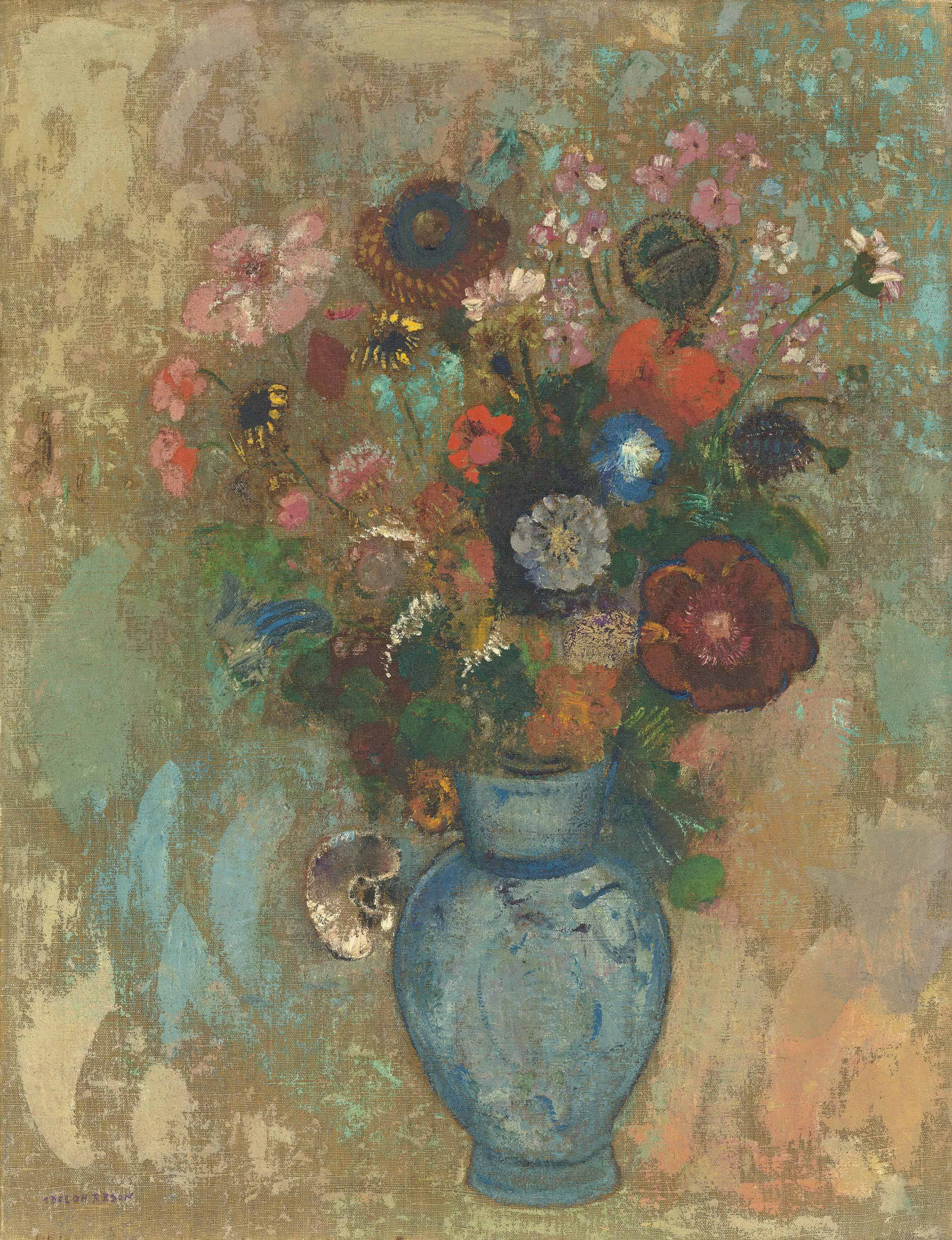 Odilon Redon (1840-1916), Fleurs dans un vase bleu | Christie's