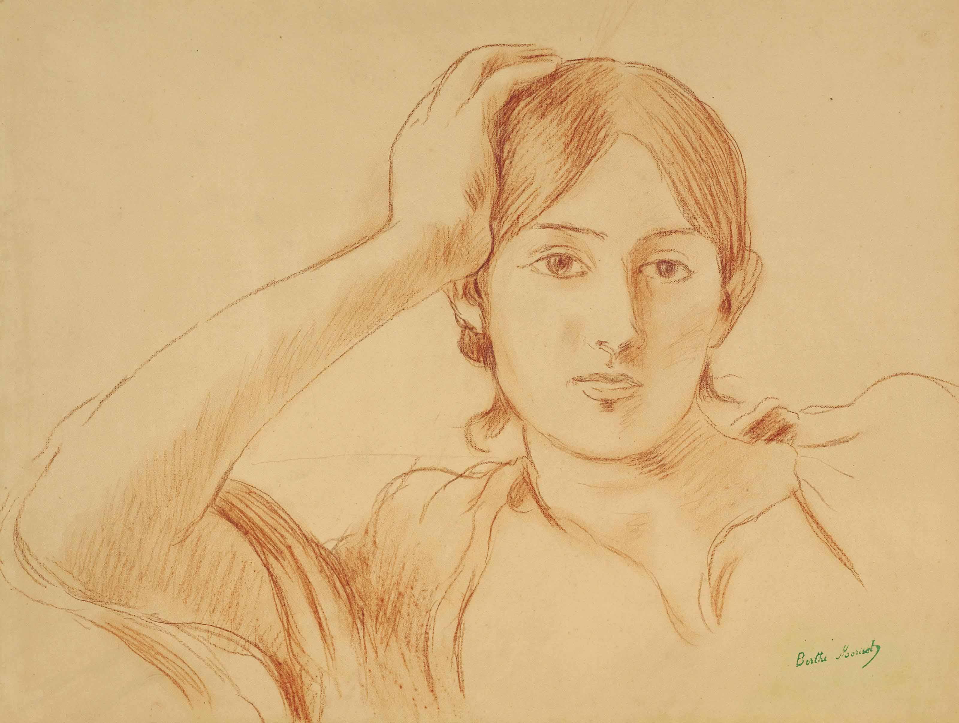 Berthe Morisot 1841 1895 Portrait De Jeanne Pontillon 19th Century Drawings Watercolors Christie S