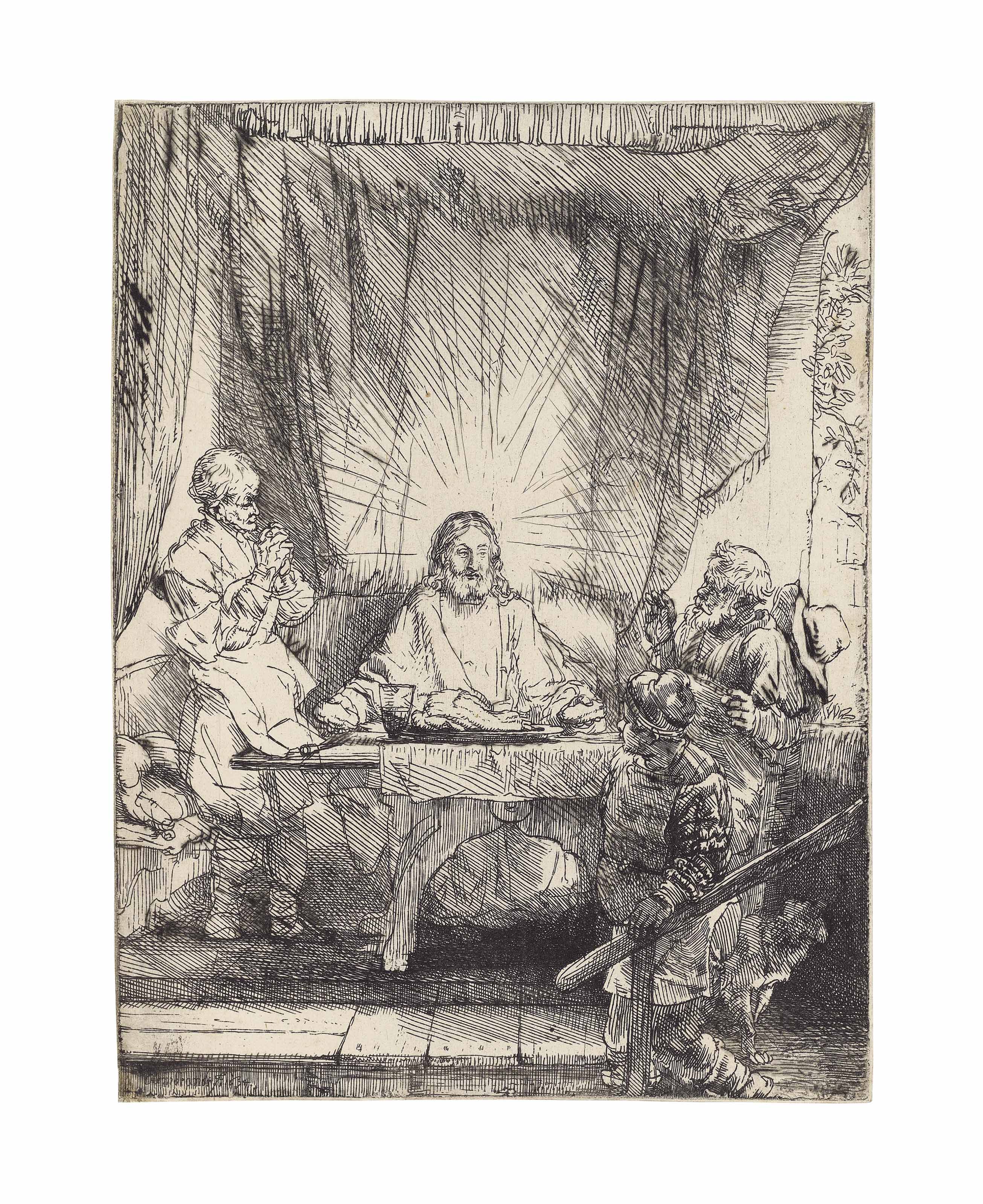 Rembrandt Harmensz Van Rijn Christ At Emmaus The Larger Plate