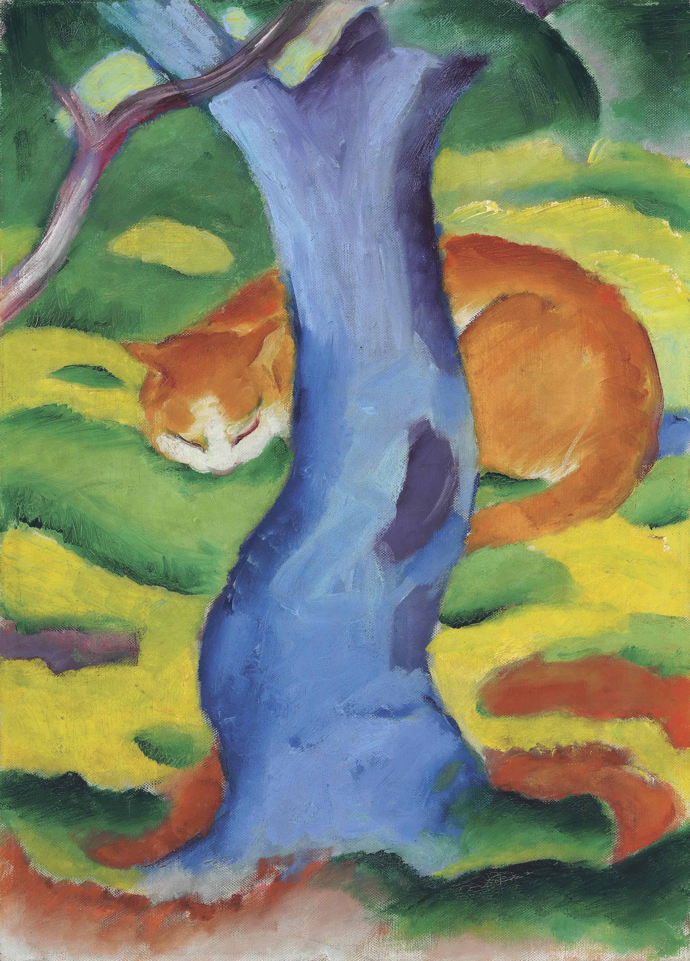 Franz Marc (18801916) , Kinderbild (Katze hinter einem