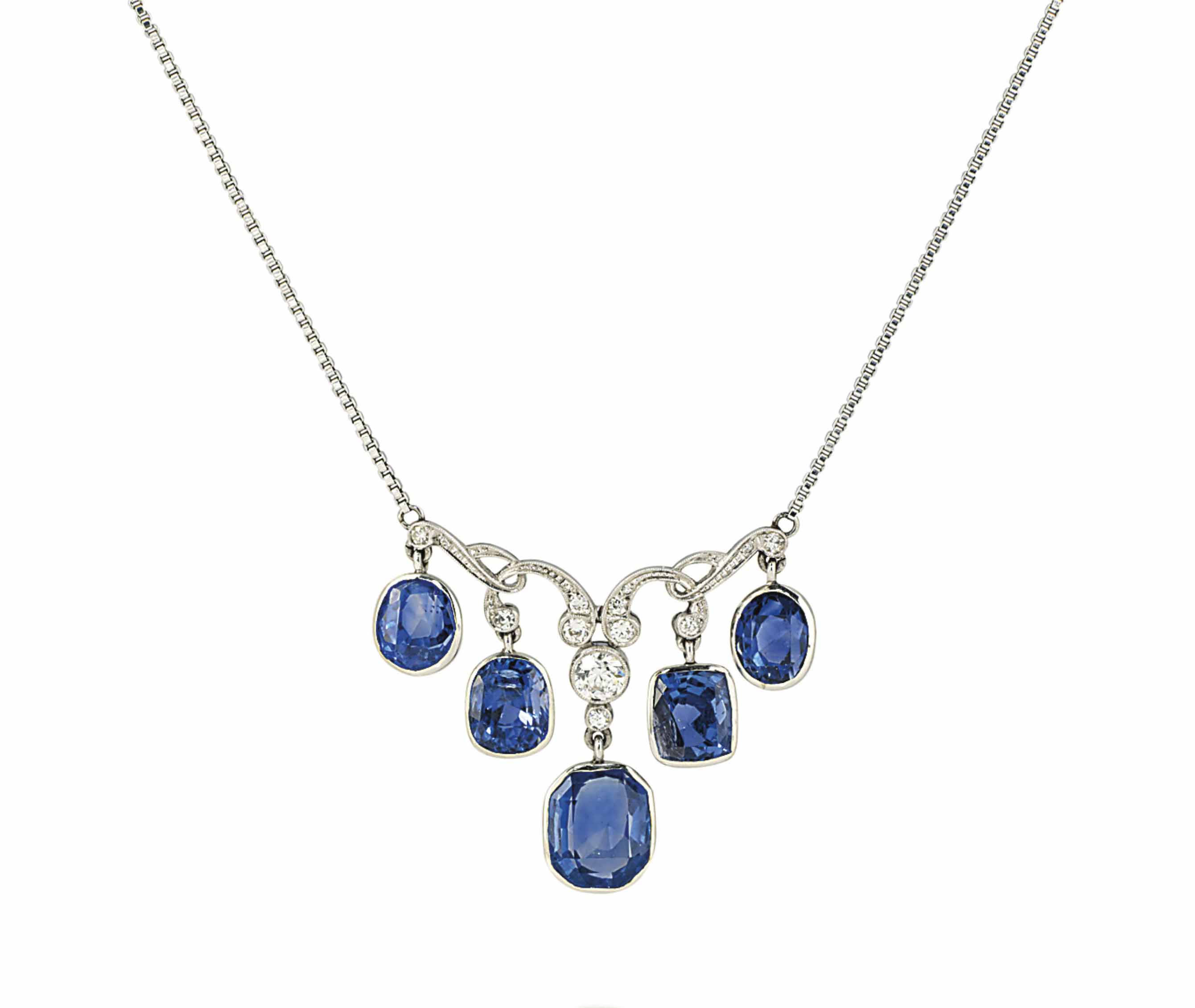 A SAPPHIRE PENDANT NECKLACE Christie's