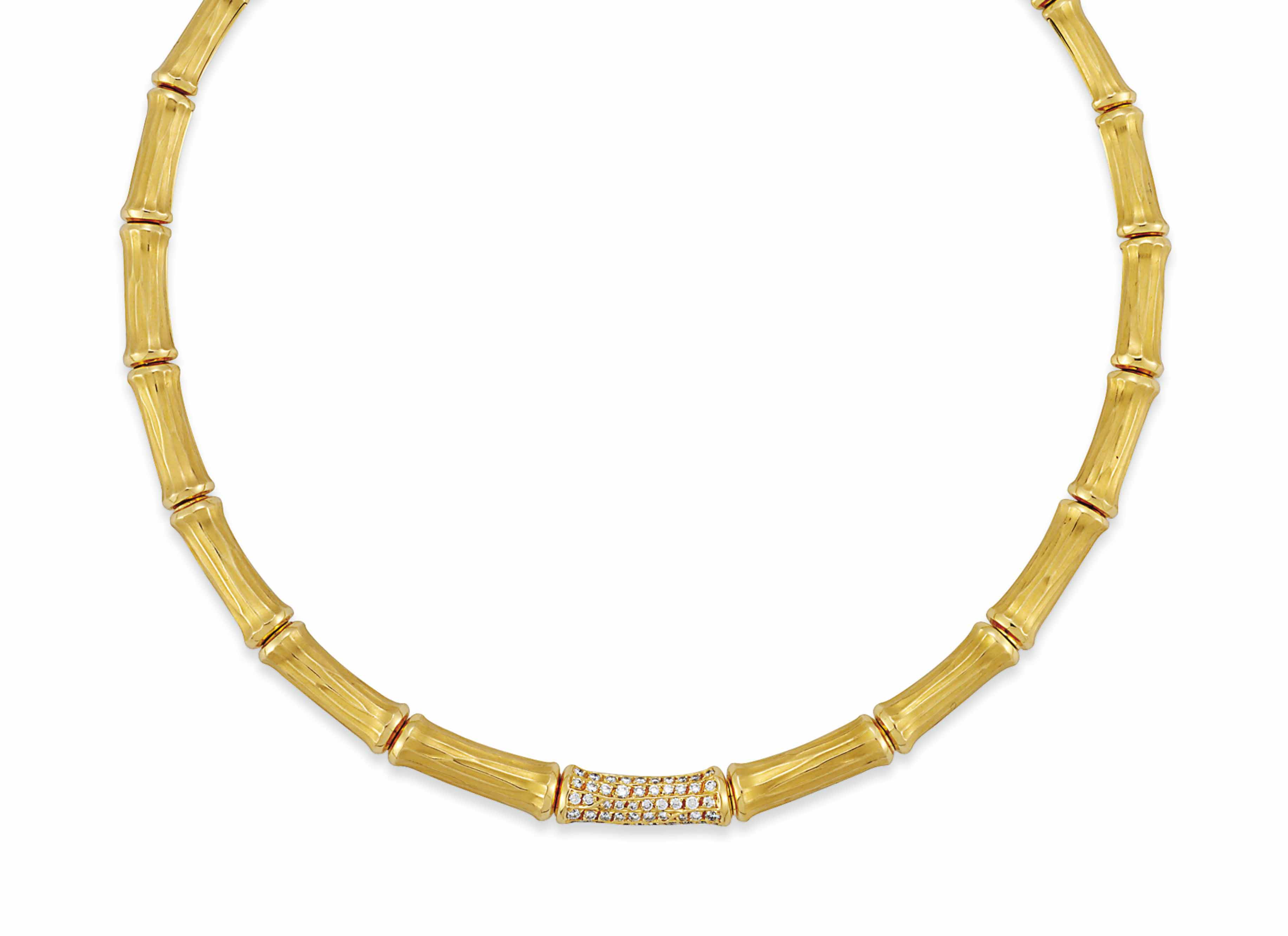 A DIAMONDSET 'BAMBOO' NECKLACE, BY CARTIER