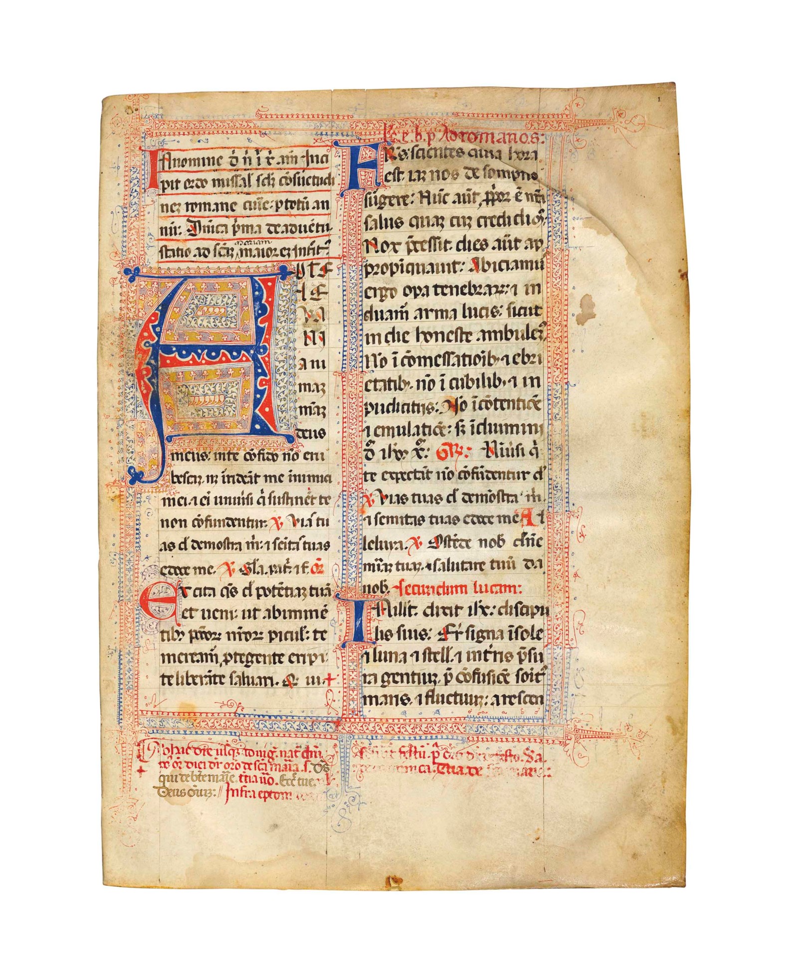 NOTED MISSAL, use of Rome, in Latin, DECORATED MANUSCRIPT ON VELLUM