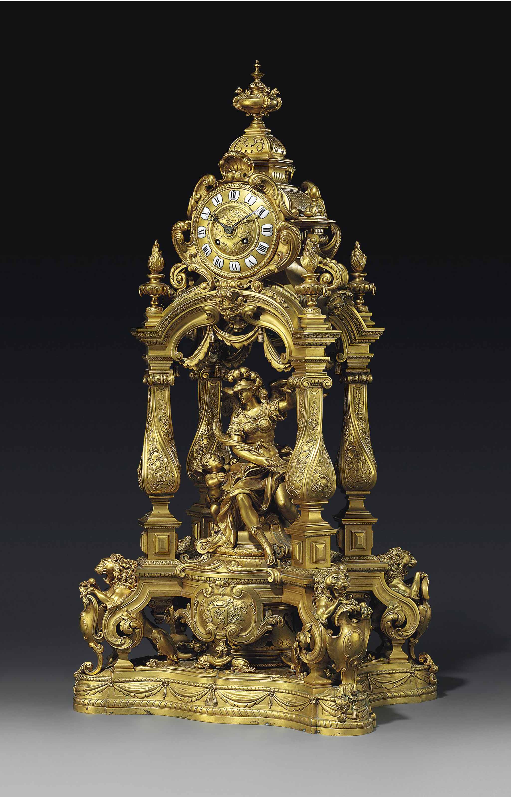 A FRENCH ORMOLU MANTEL CLOCK BY EMIL COLIN CIE PARIS LATE 19TH