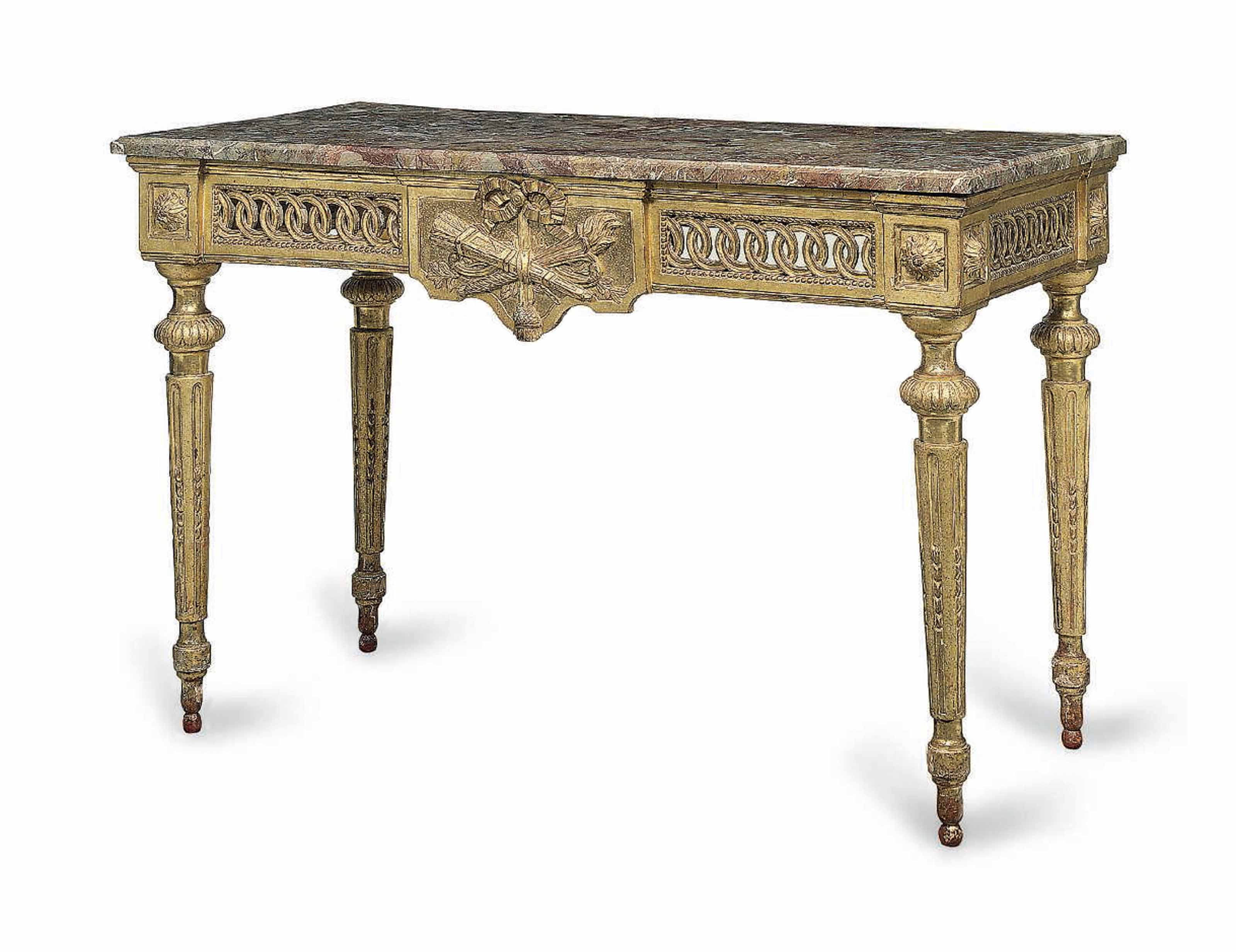 A Louis Xvi Giltwood Console Table Late 18th Century Probably