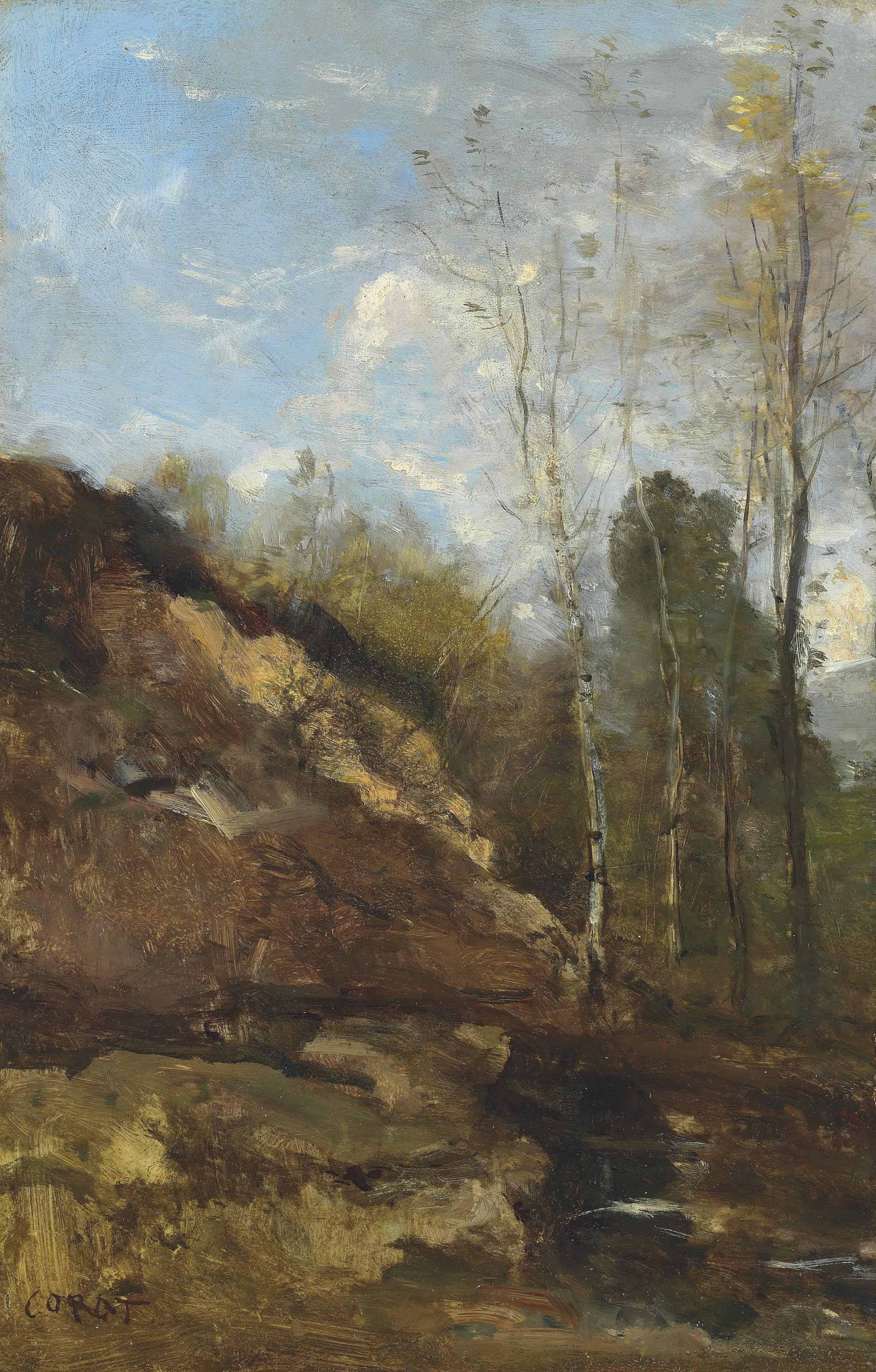 Bouleaux au bord d'une rivière
