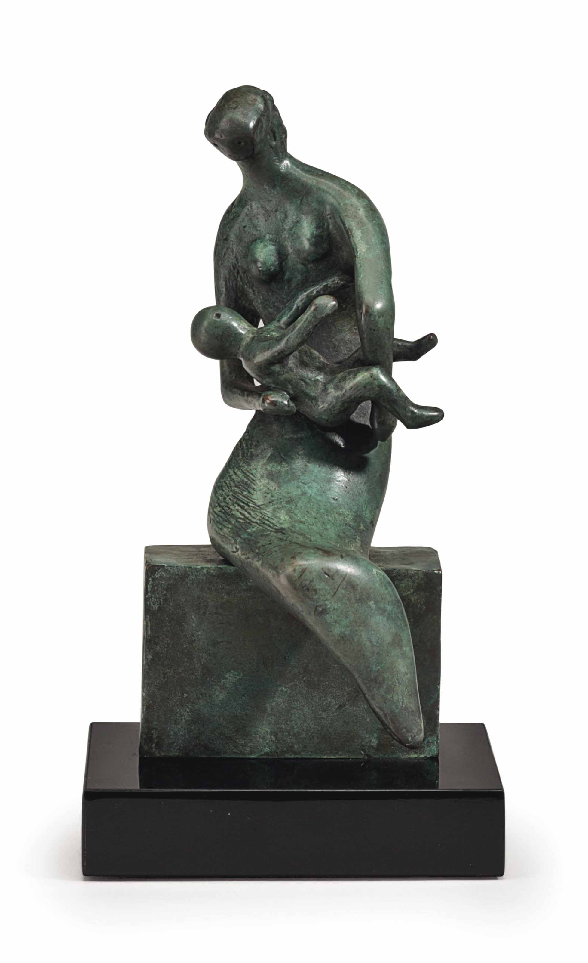 Maquette for Curved Mother and Child
