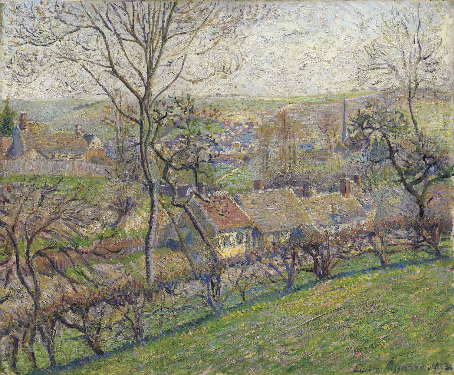 Camille Pissarro、VUE D'ERAGNY、希少画集画 View from my