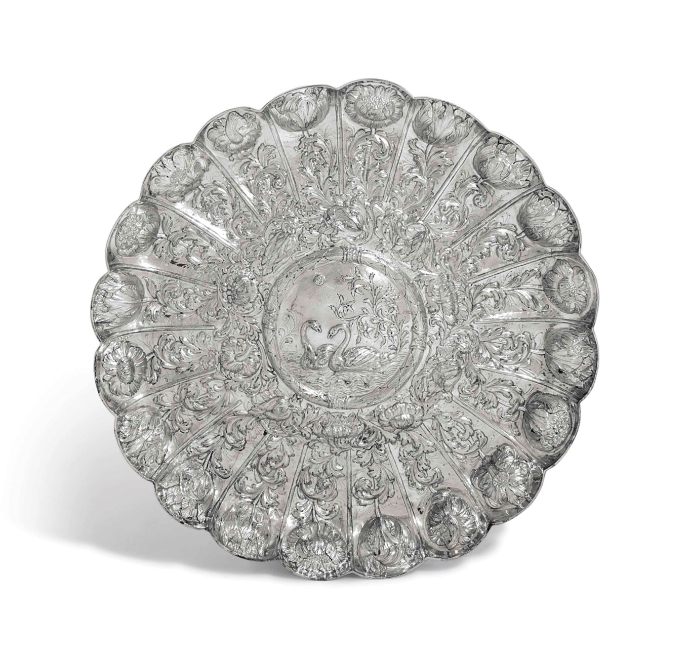 A PORTUGUESE SILVER SIDEBOARDDISH, LISBON, MID 18TH CENTURY, MAKER'S