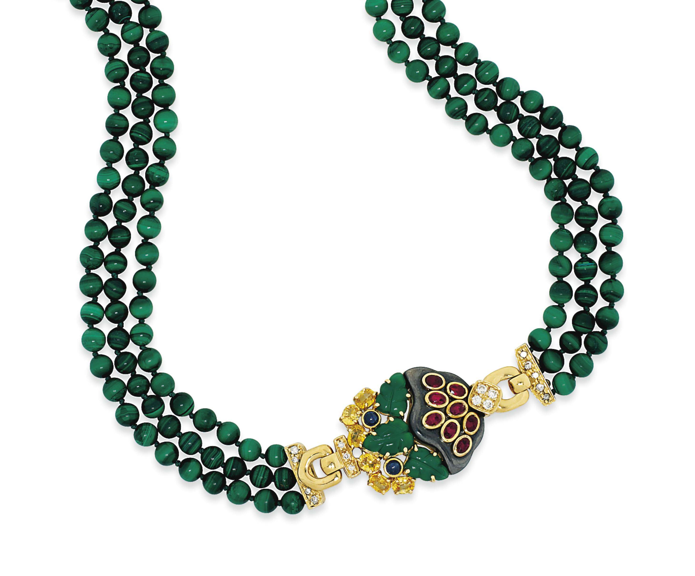 Cartier malachite necklace Clearance