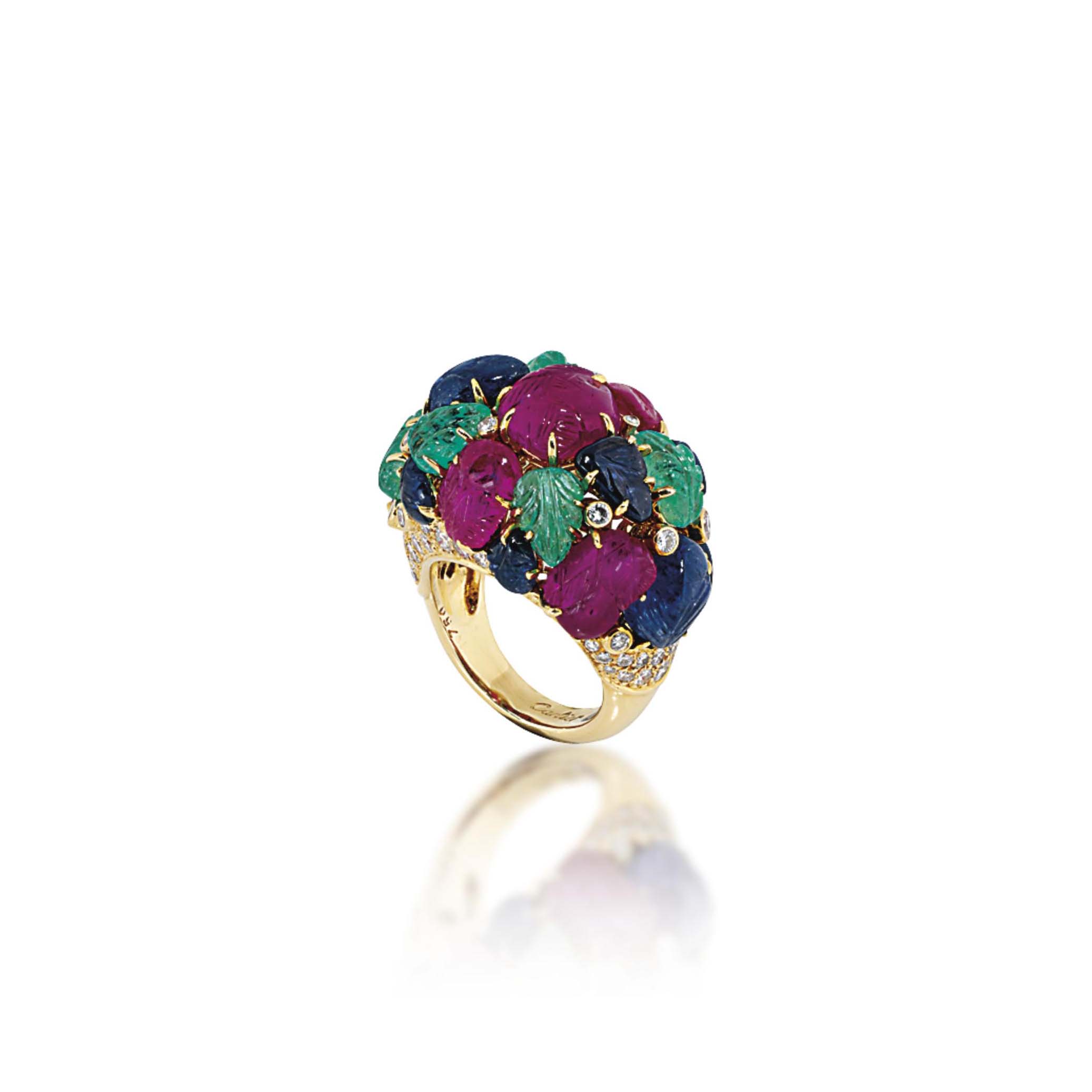 A MOTHER-OF-PEARL, TURQUOISE, LAPIS LAZULI AND DIAMOND BUTTERFLY 