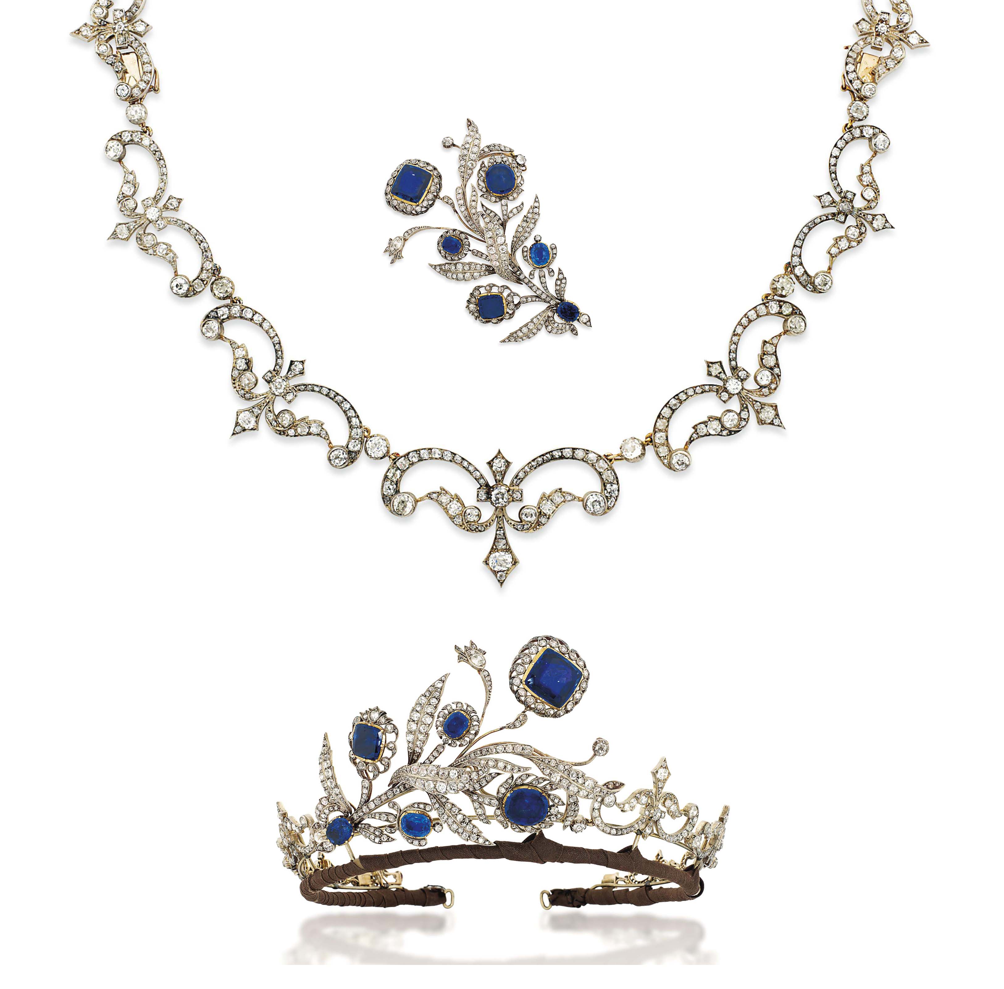 AN ANTIQUE SAPPHIRE AND DIAMOND TIARA / NECKLACE Christie's