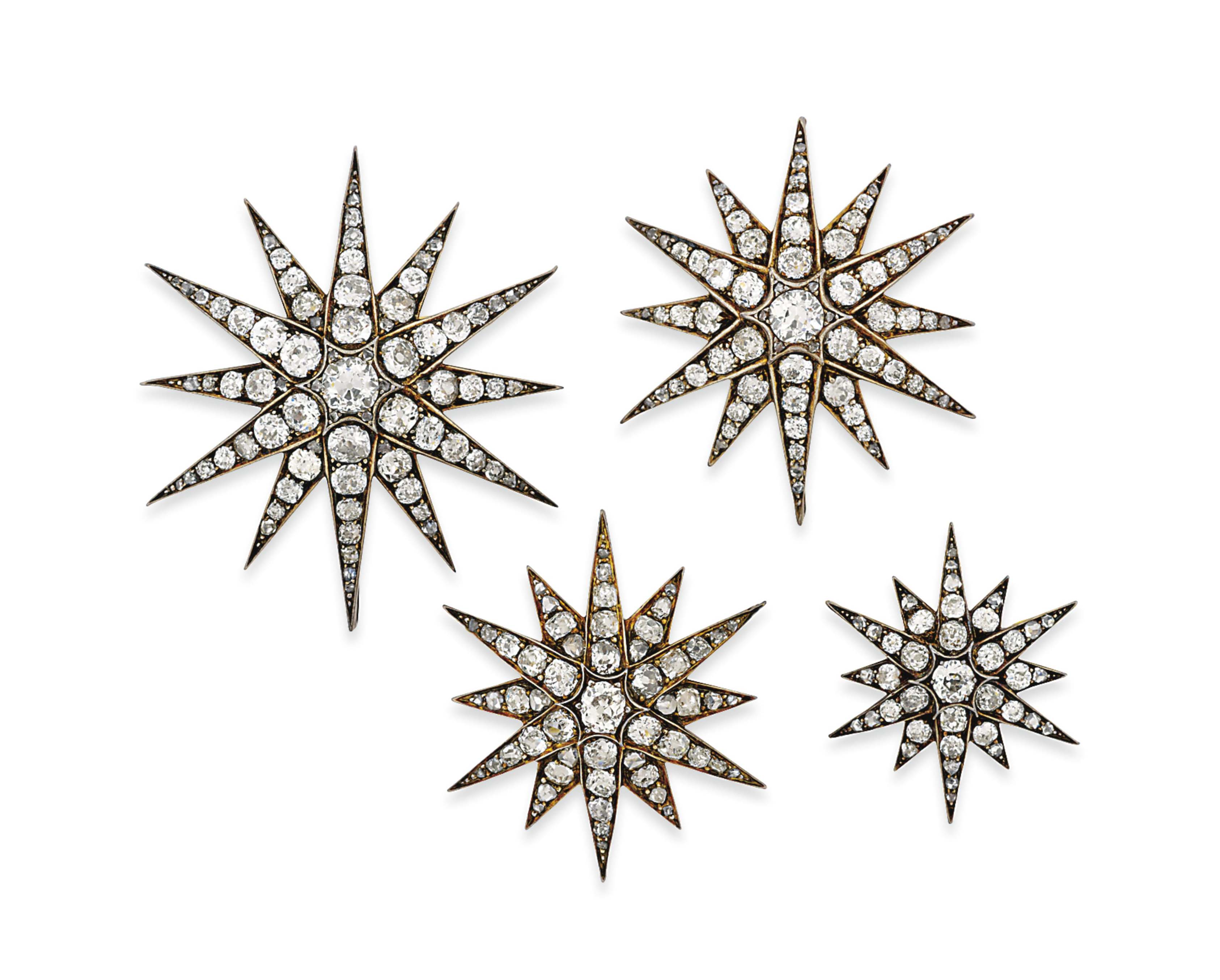 A GROUP OF LATE 19TH CENTURY DIAMOND STAR BROOCHES Christie's