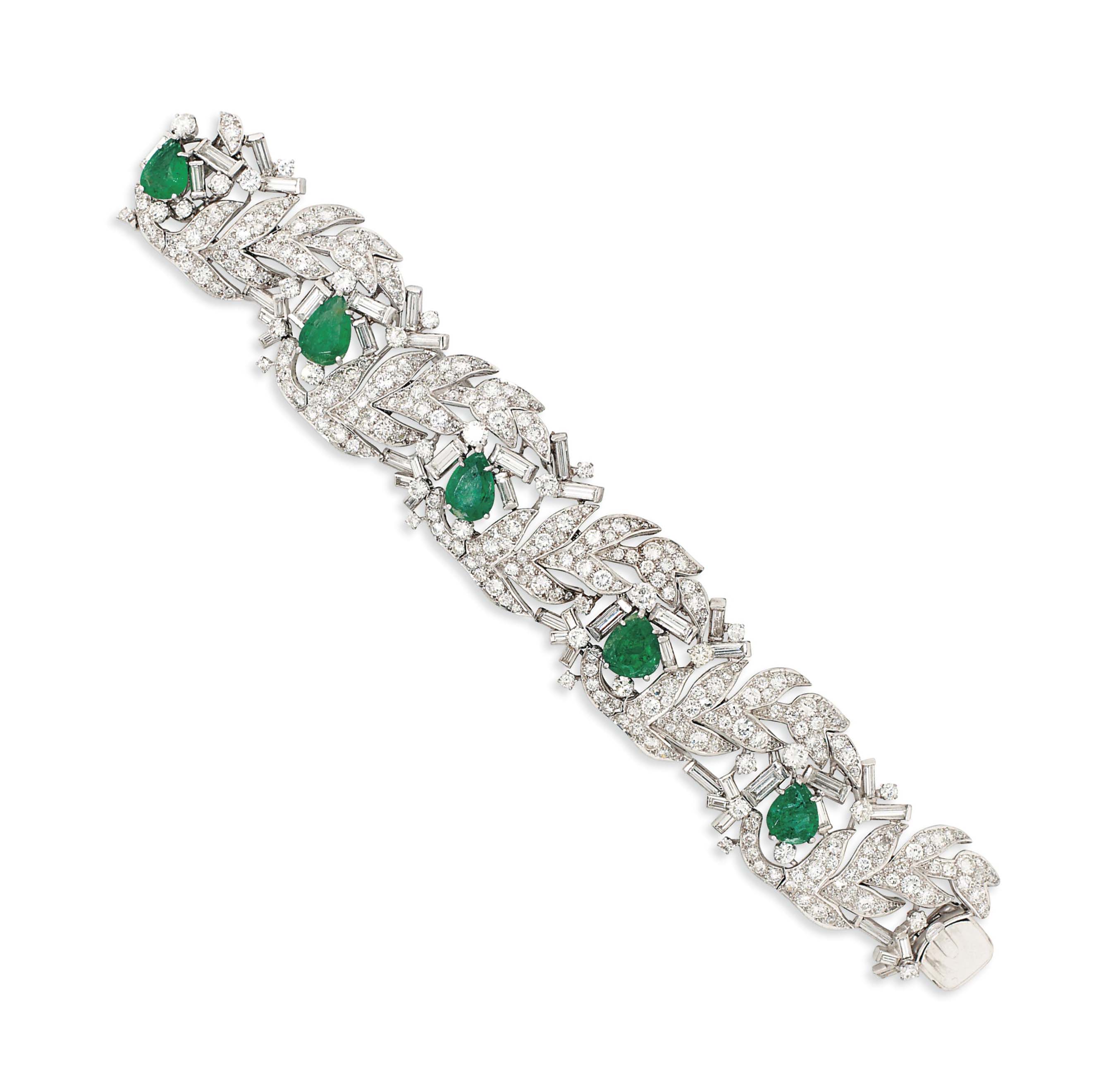 AN EMERALD AND DIAMOND BRACELET | Christie's