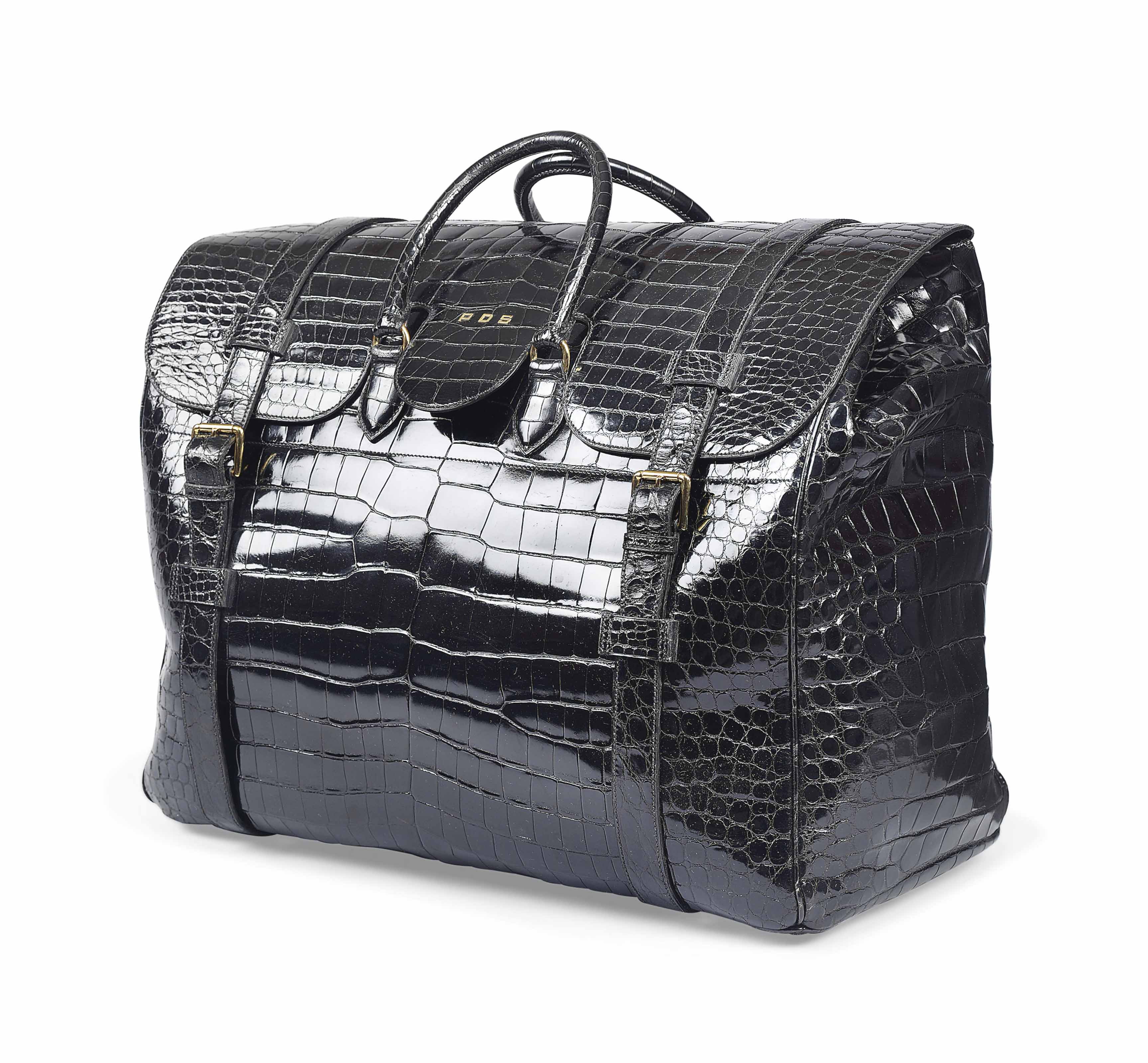 A BLACK CROCODILE DRAG DE VOYAGE BAG HERMES 1993 Christie s