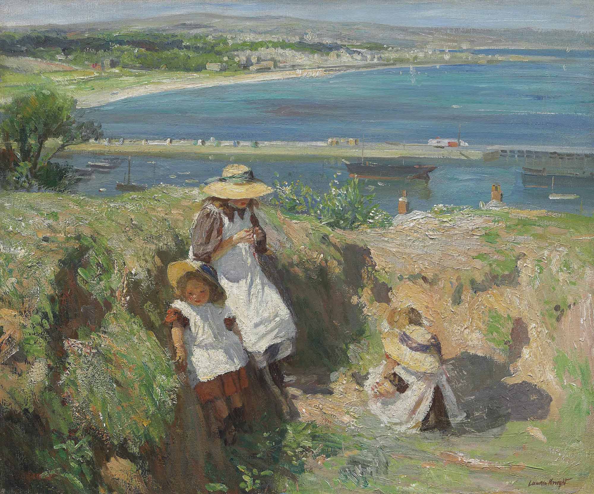 Dame Laura Knight, In the Sun, Newlyn, sold for £182,500 on 11 December 2014 at Christie's in London